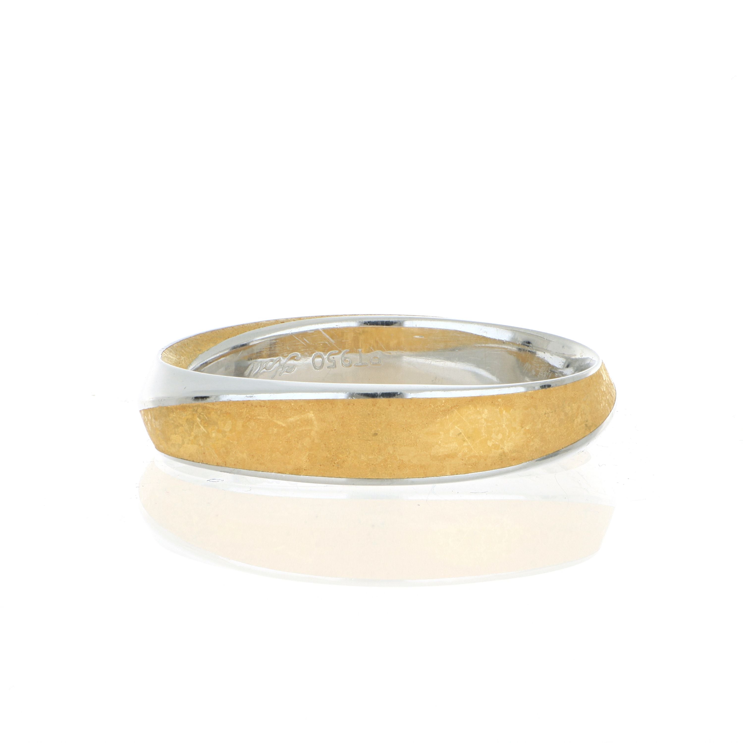 24k Yellow Gold and Platinum Men's Mobius Wedding Band