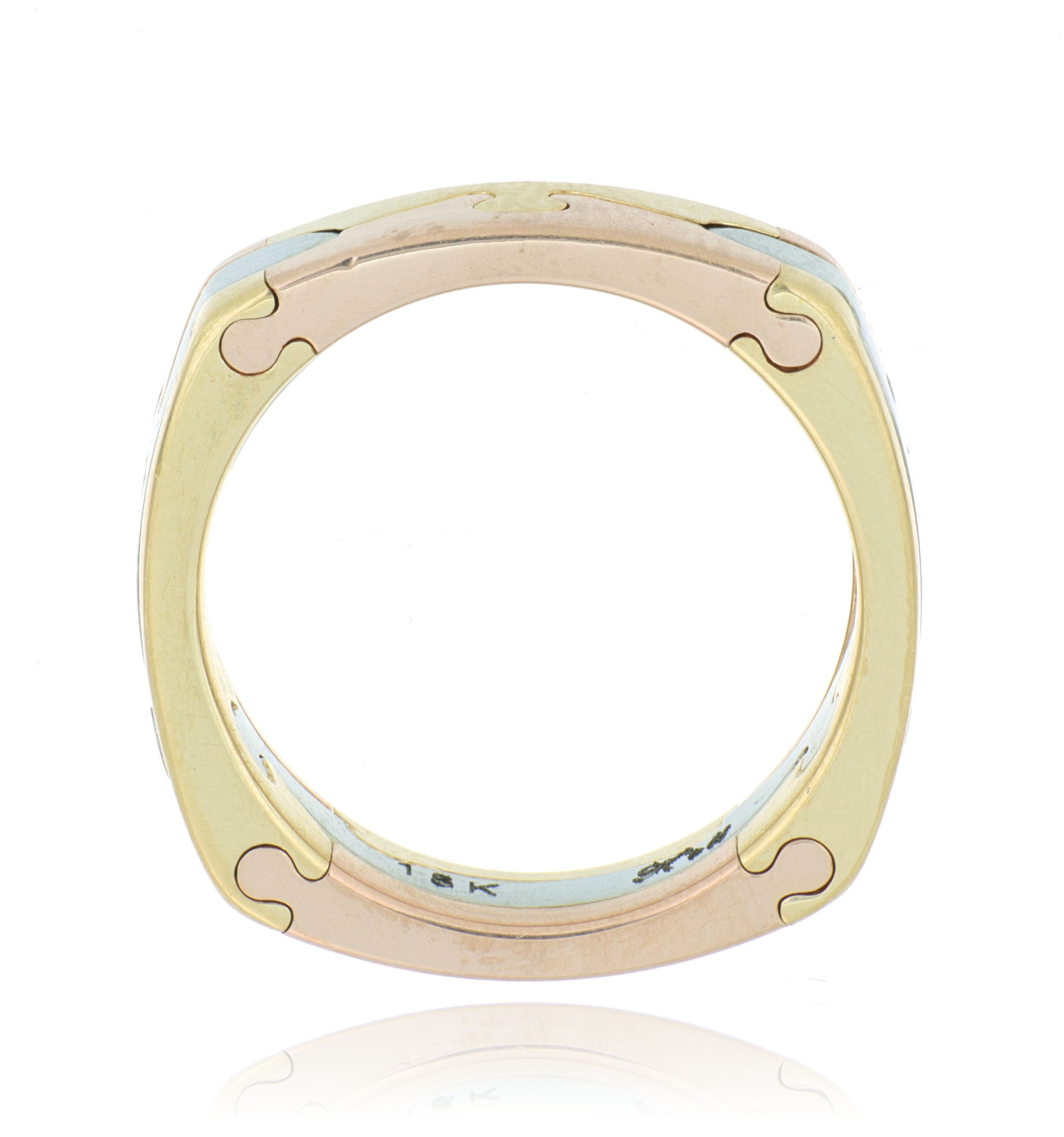 18k/19k Yellow, White and Rose Gold Me's Puzzle Wedding Band - Charles Koll Jewelers