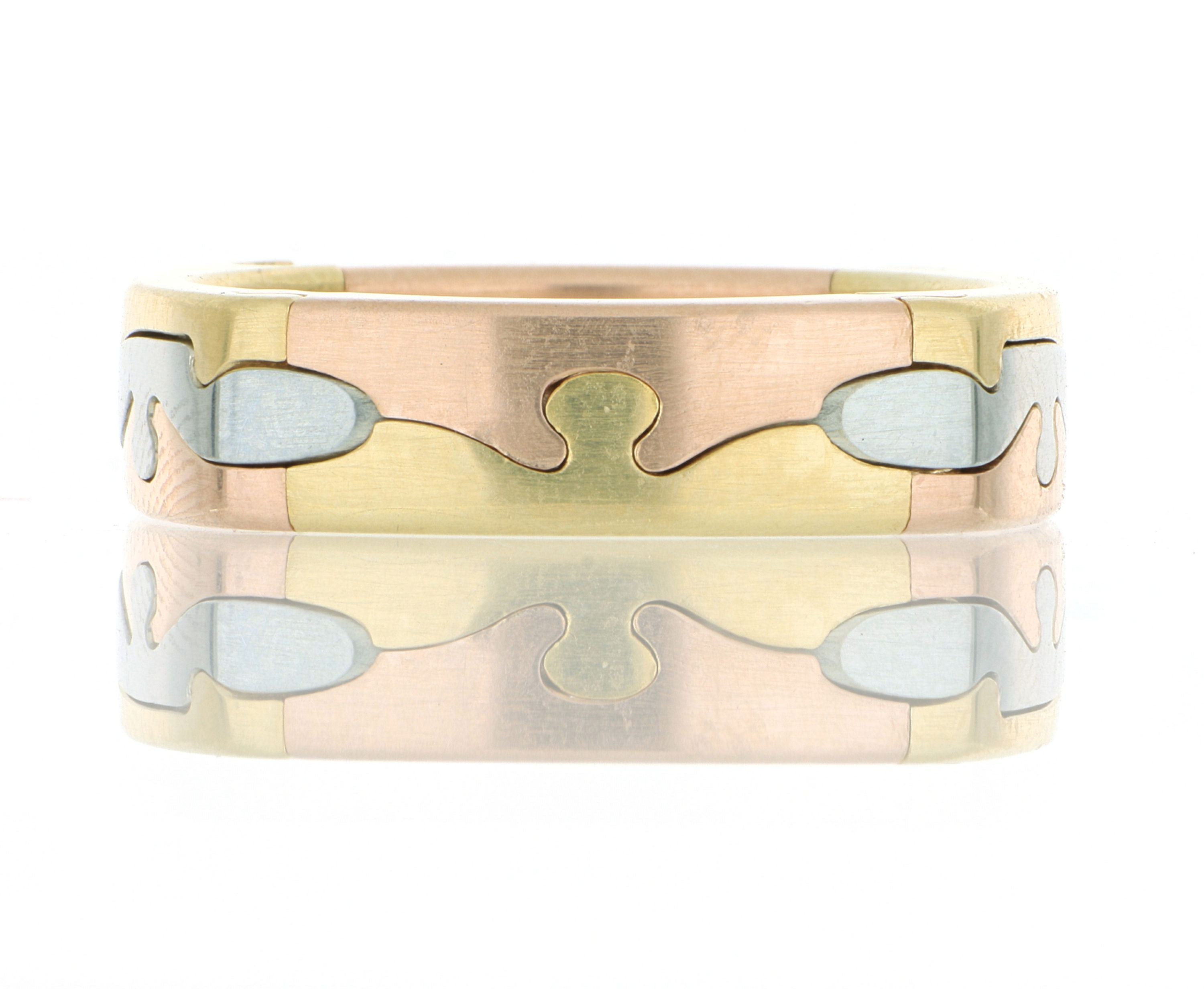 18k/19k Yellow, White and Rose Gold Me's Puzzle Wedding Band - Charles Koll Jewelers