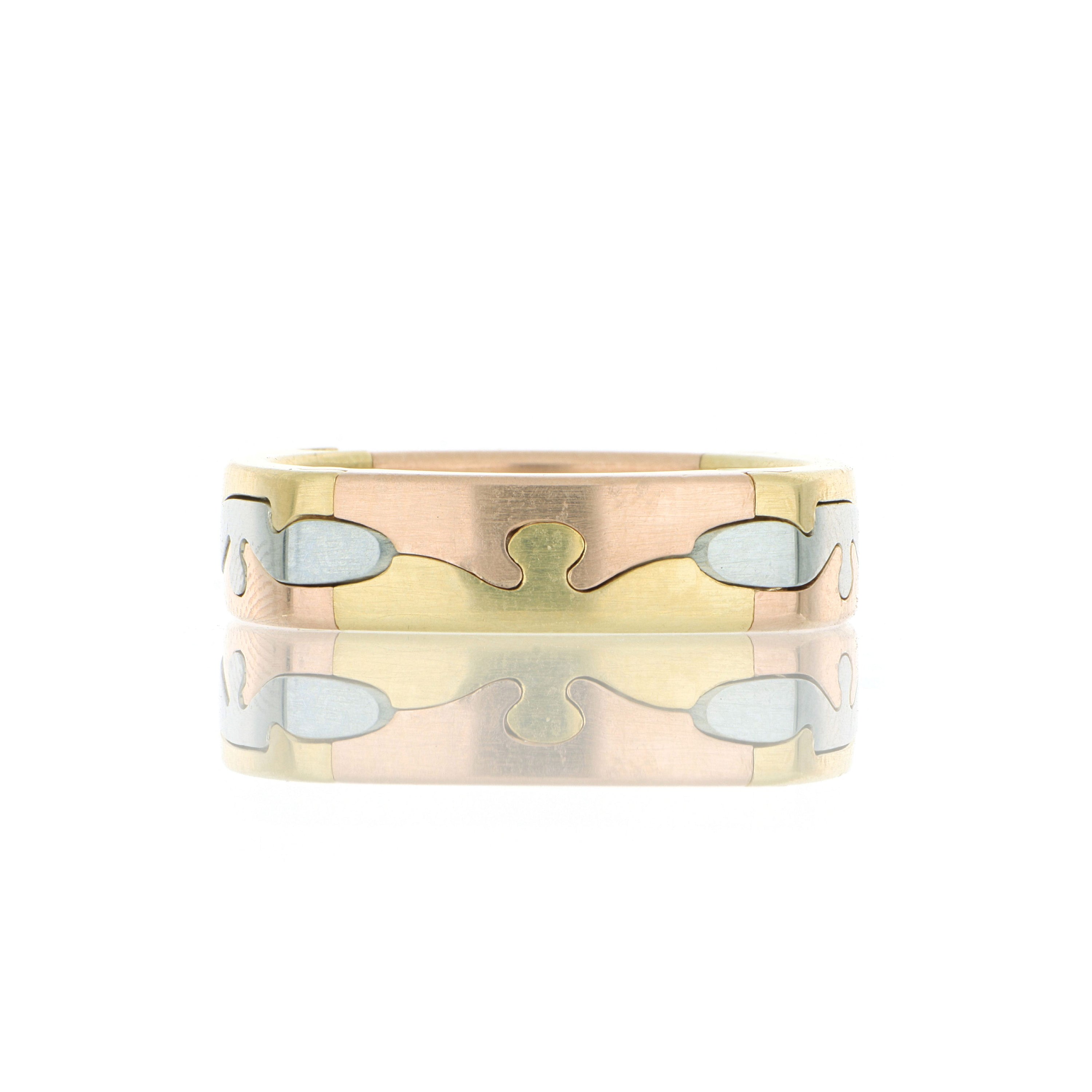 18k/19k Yellow, White and Rose Gold Me's Puzzle Wedding Band