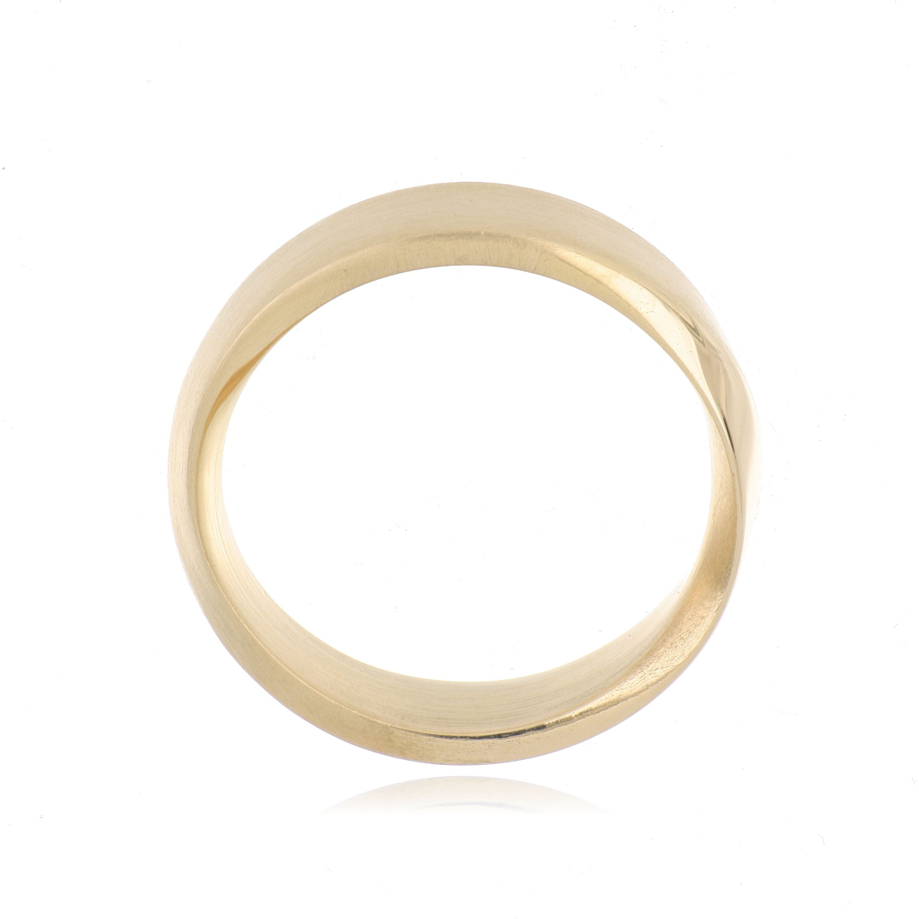 14k Yellow Gold Men's Mobius Wedding Band