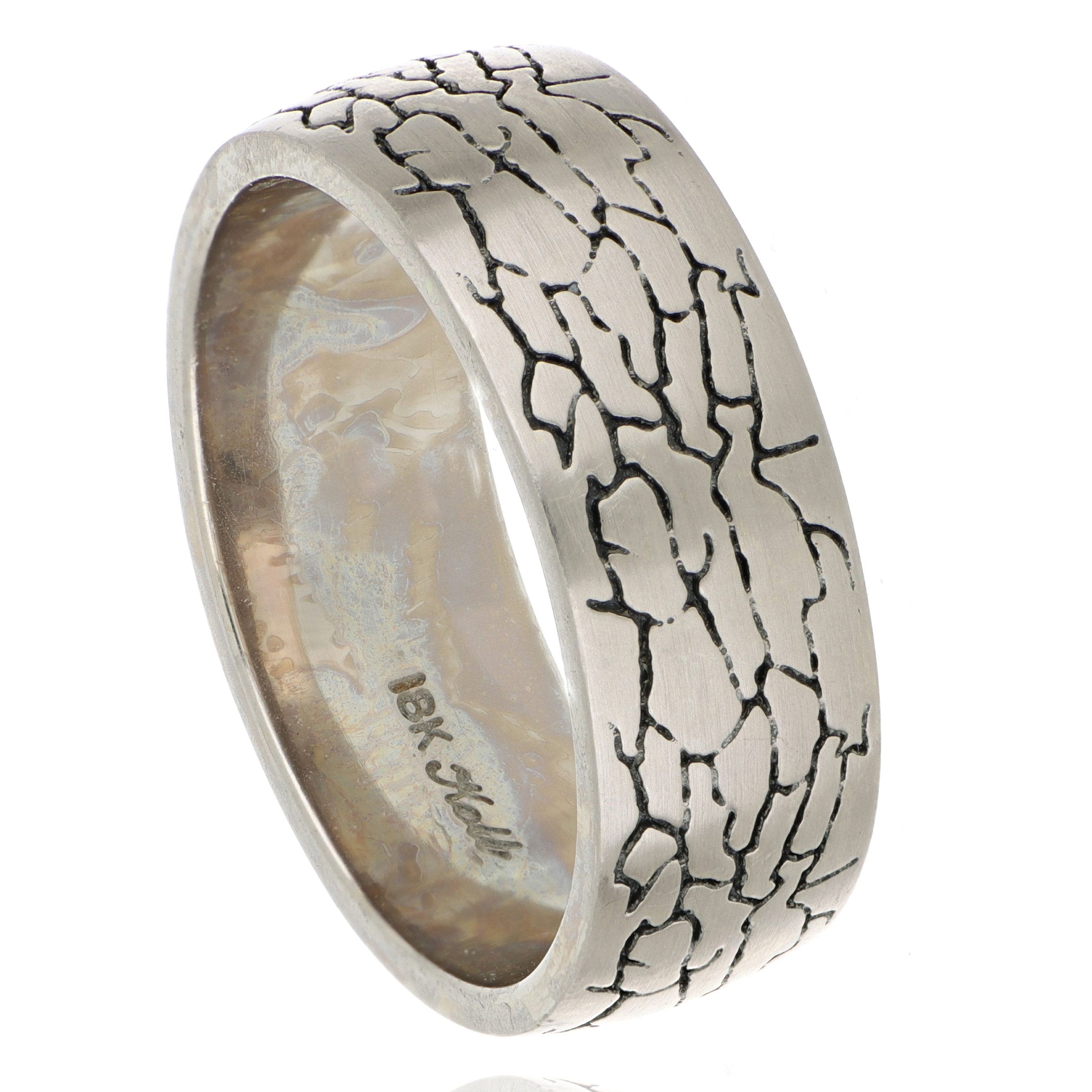 18k Grey Gold Kintsugi Men's Wedding Band