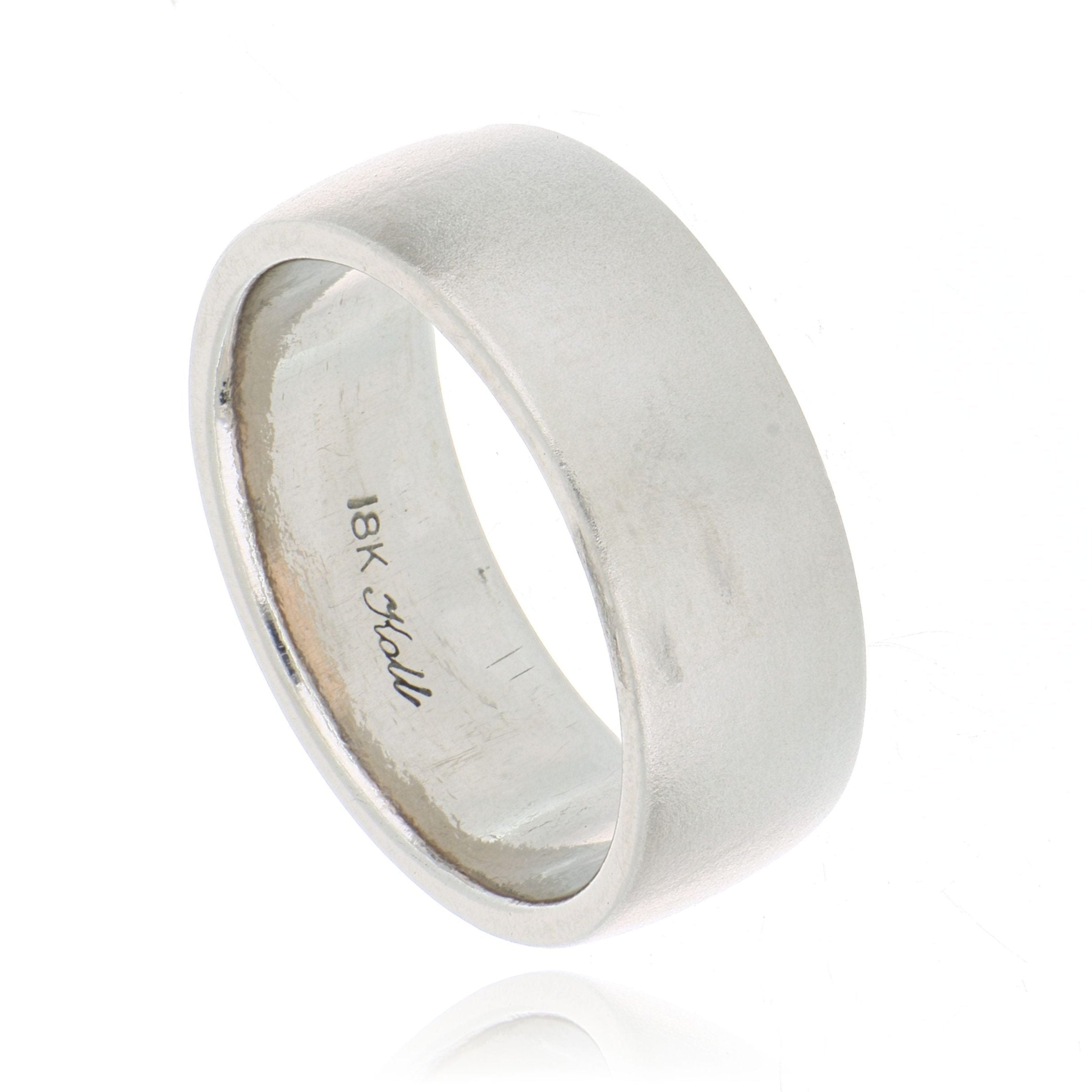 18k Grey Gold Euro Fit Men's Wedding Band - Charles Koll Jewelers