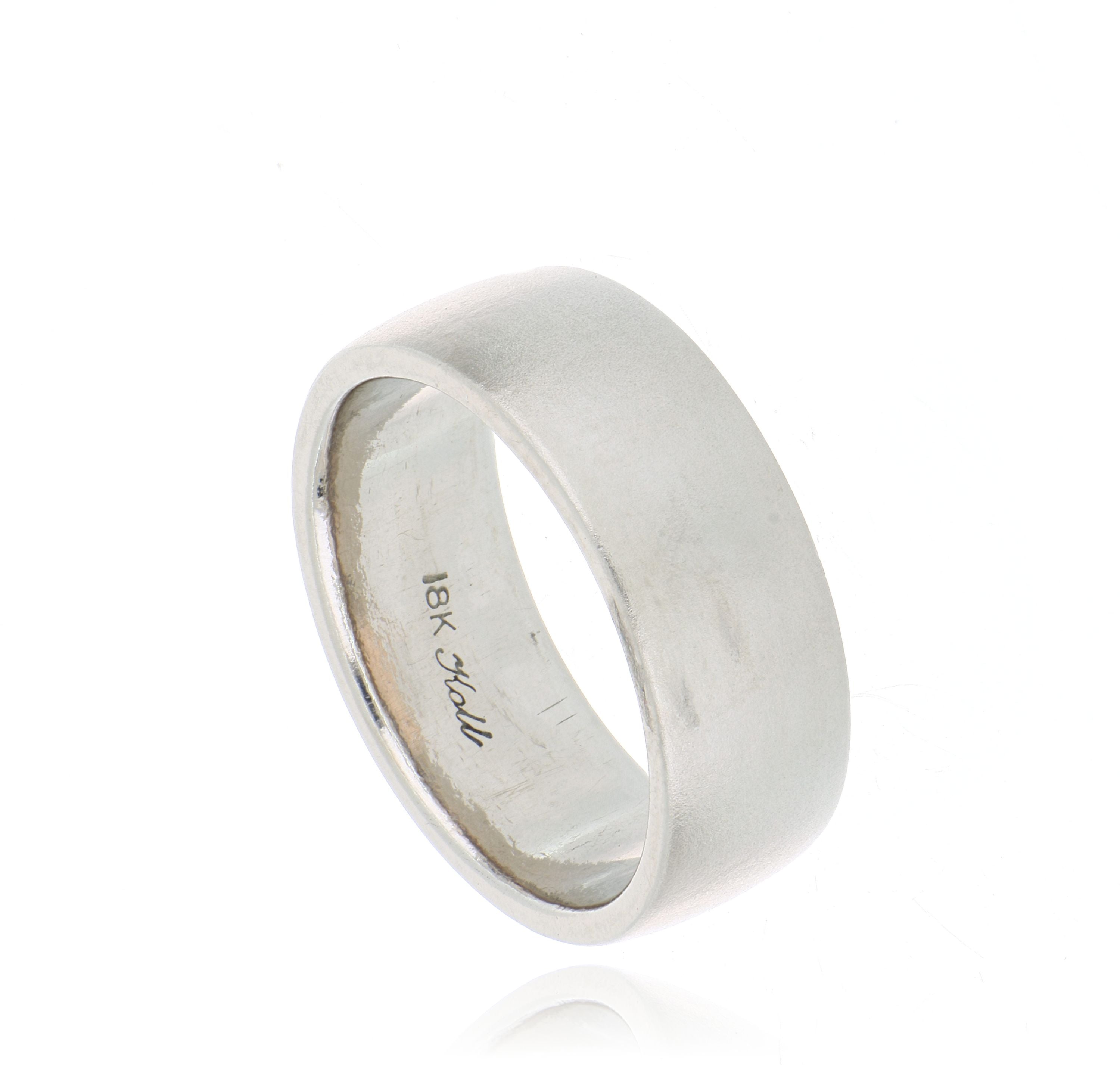 18k Grey Gold Euro Fit Men's Wedding Band - Charles Koll Jewelers