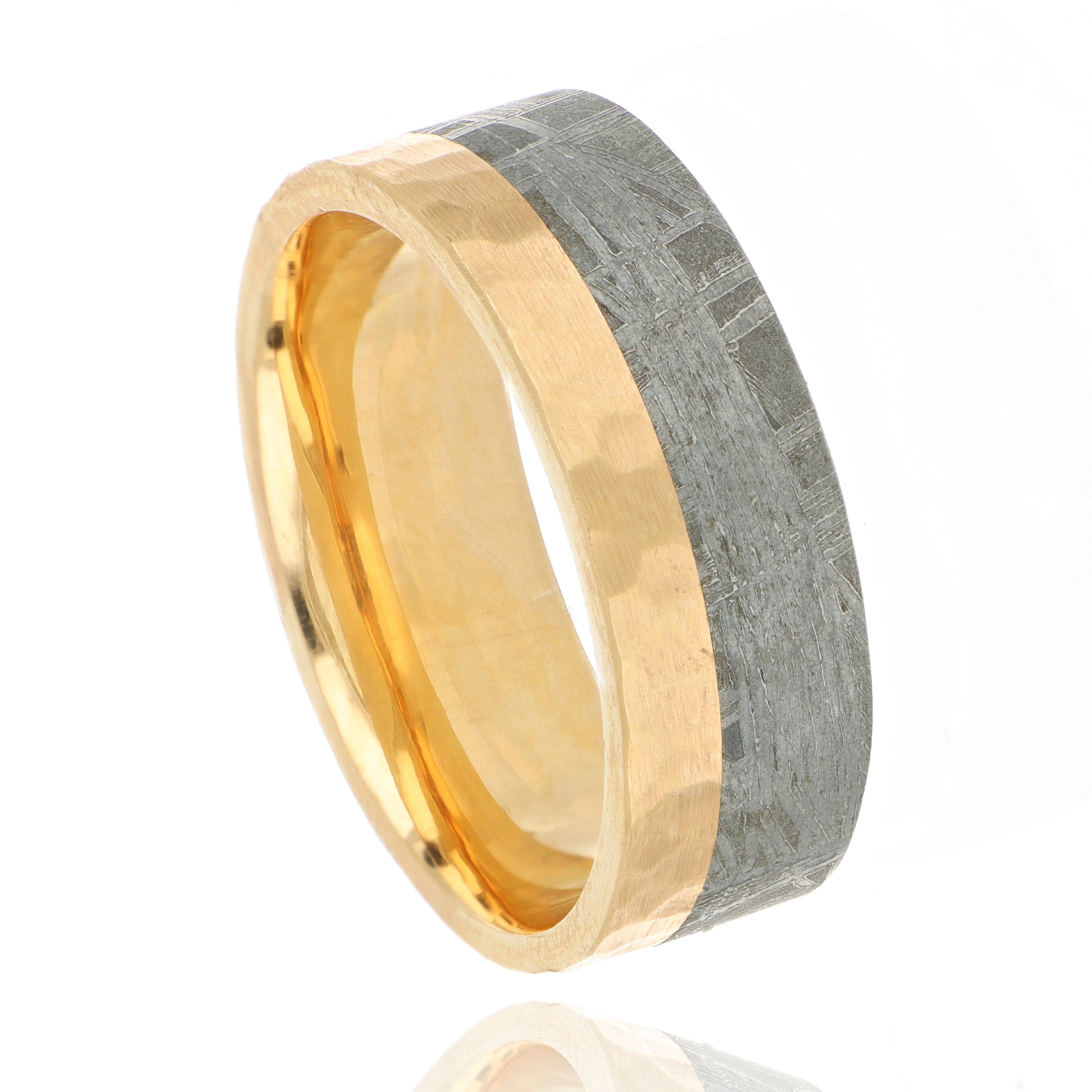 18k Rose Gold and Meteorite Men's Wedding Band - Charles Koll Jewelers