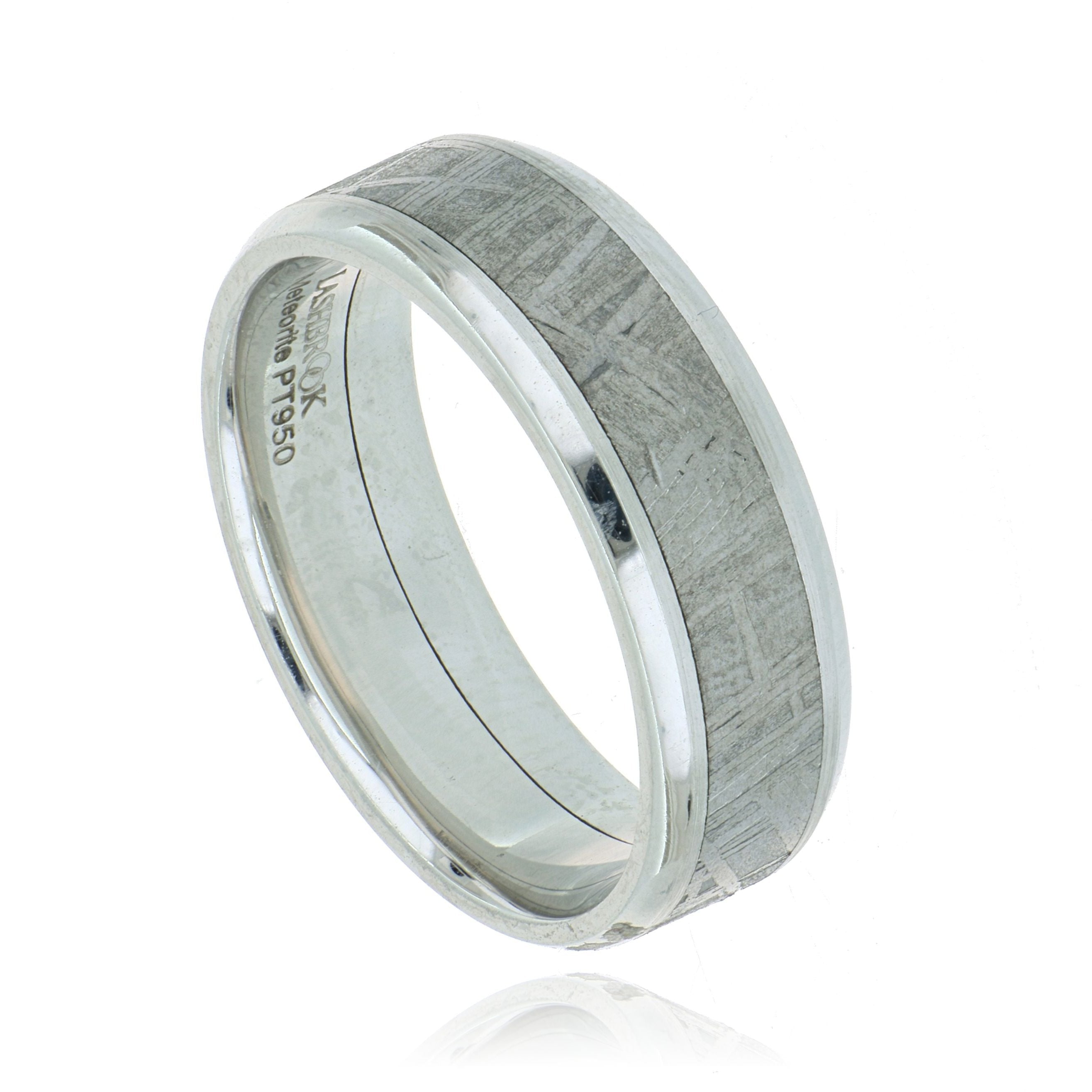 Platinum and Meteorite Men's Wedding Band