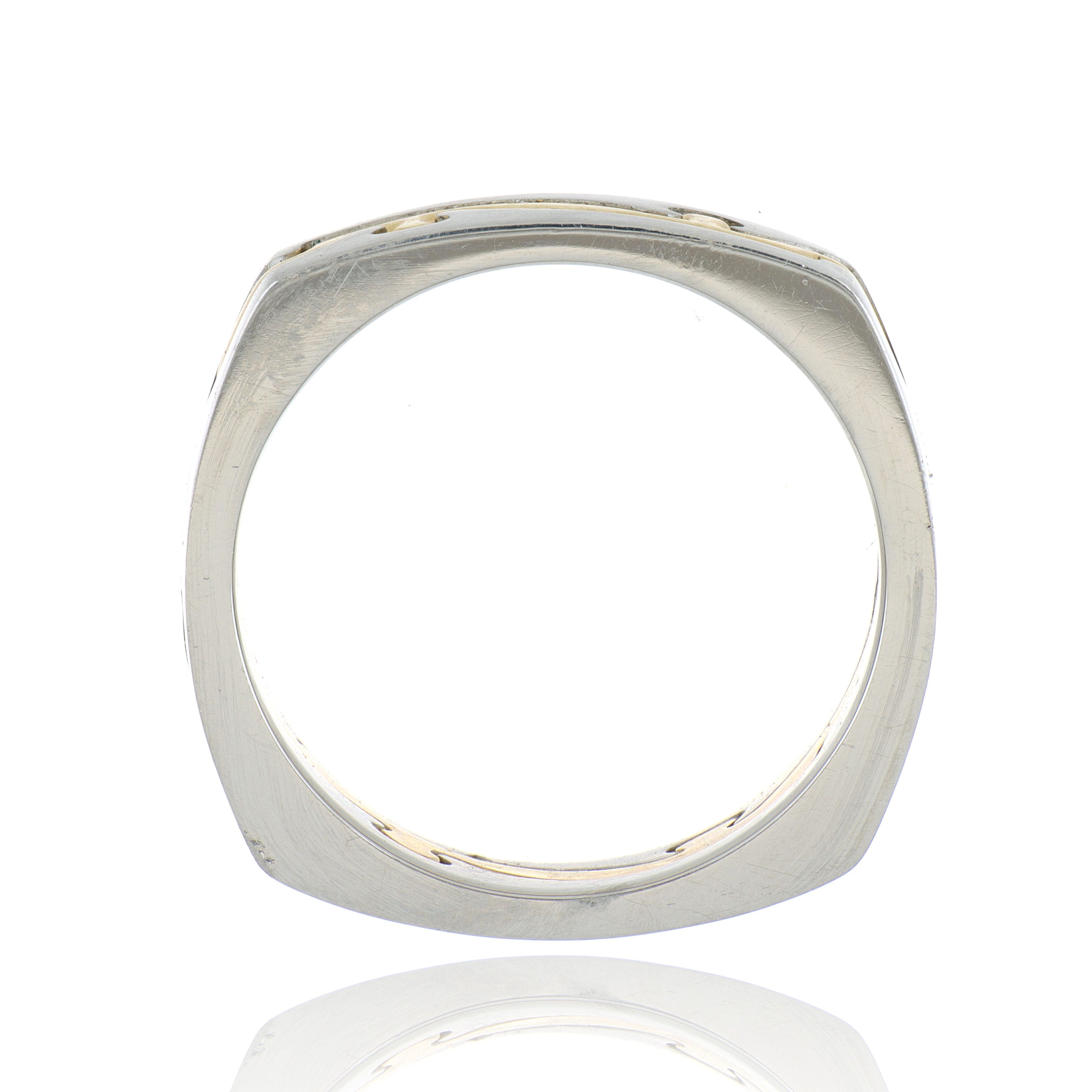 Koll Hard Platinum and 18k Yellow Gold Men's Puzzle Wedding Band - Charles Koll Jewelers