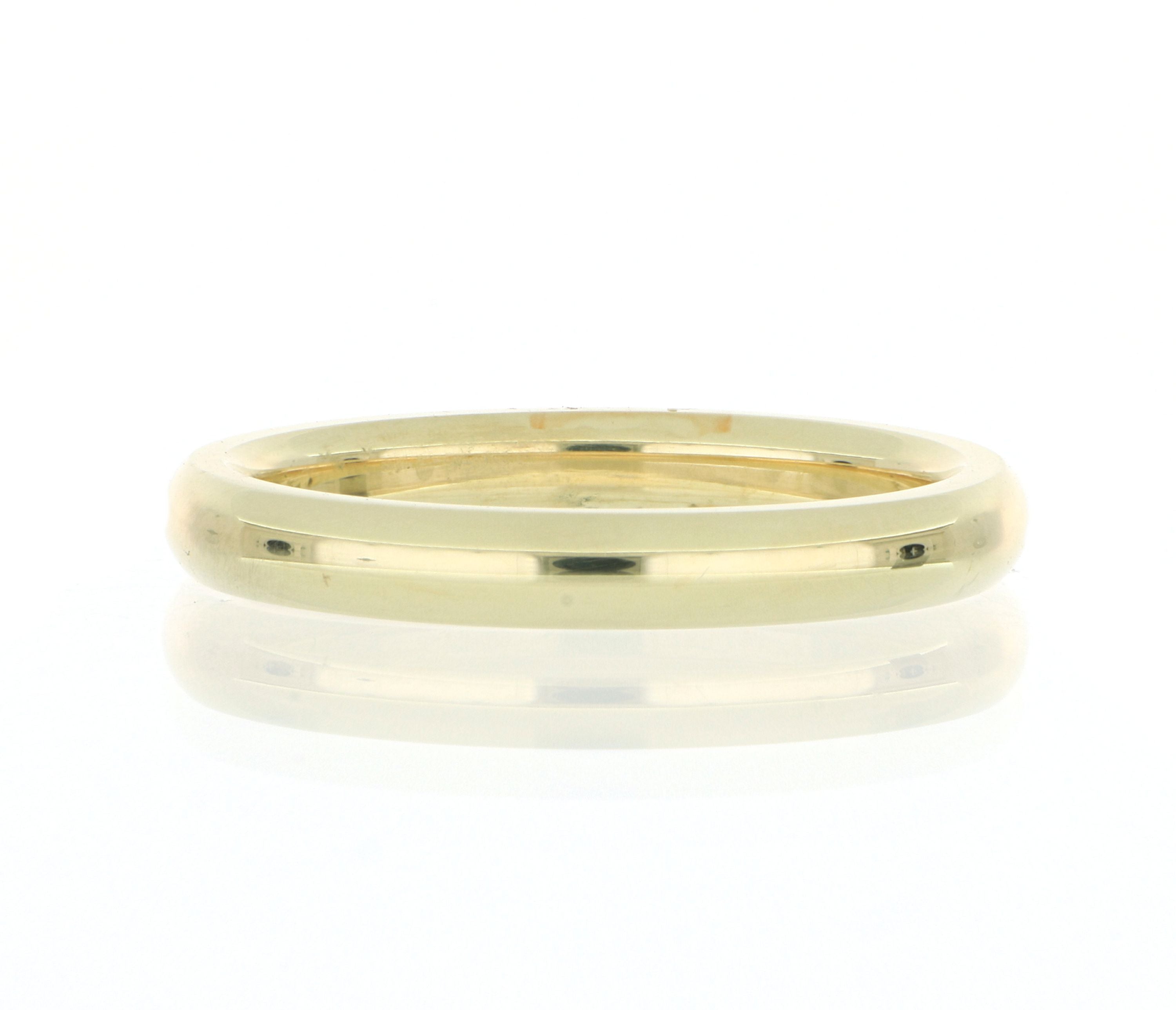 18k Yellow Gold Men's Half Round Wedding Band - Charles Koll Jewelers