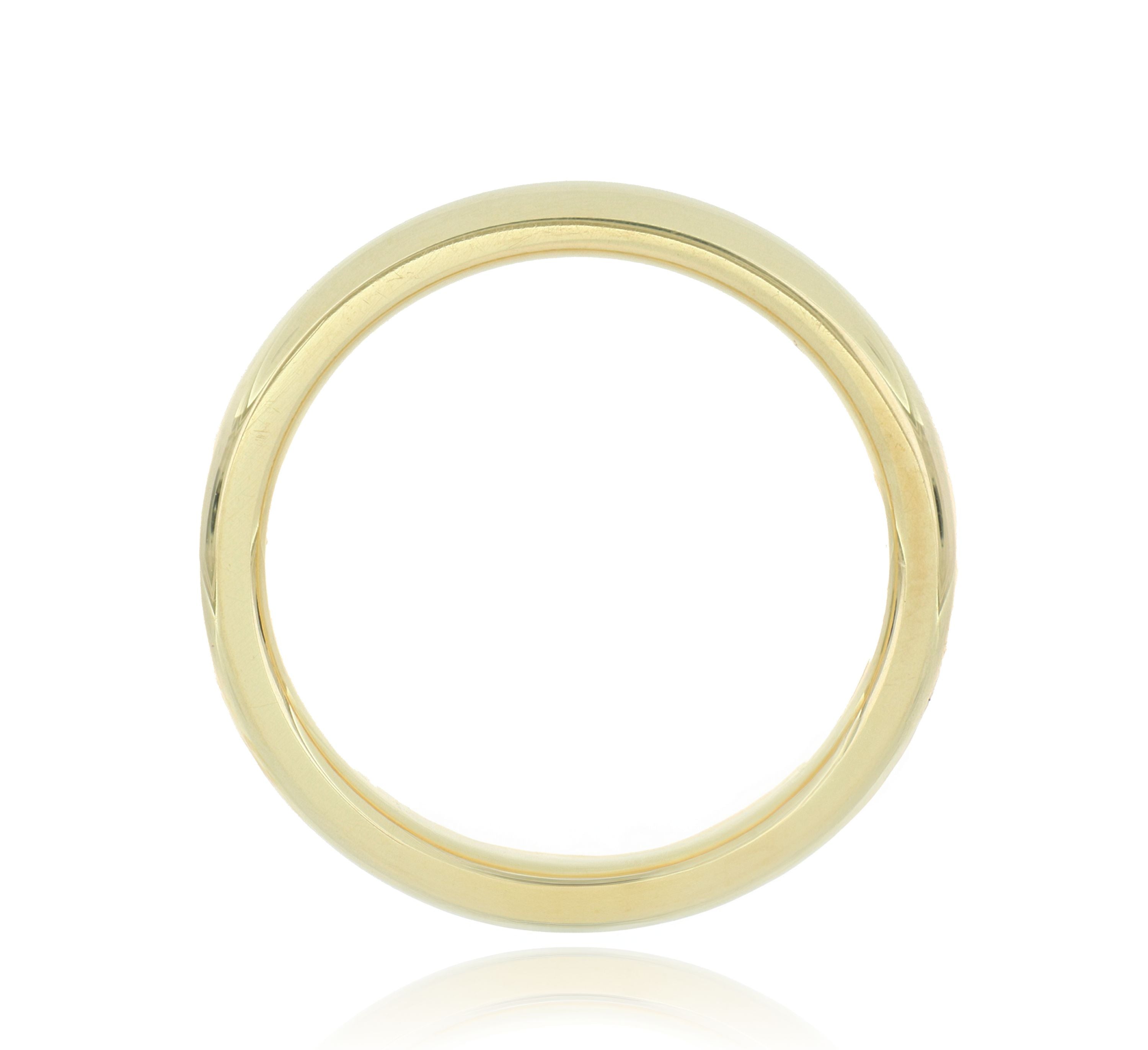 18k Yellow Gold Men's Half Round Wedding Band - Charles Koll Jewelers