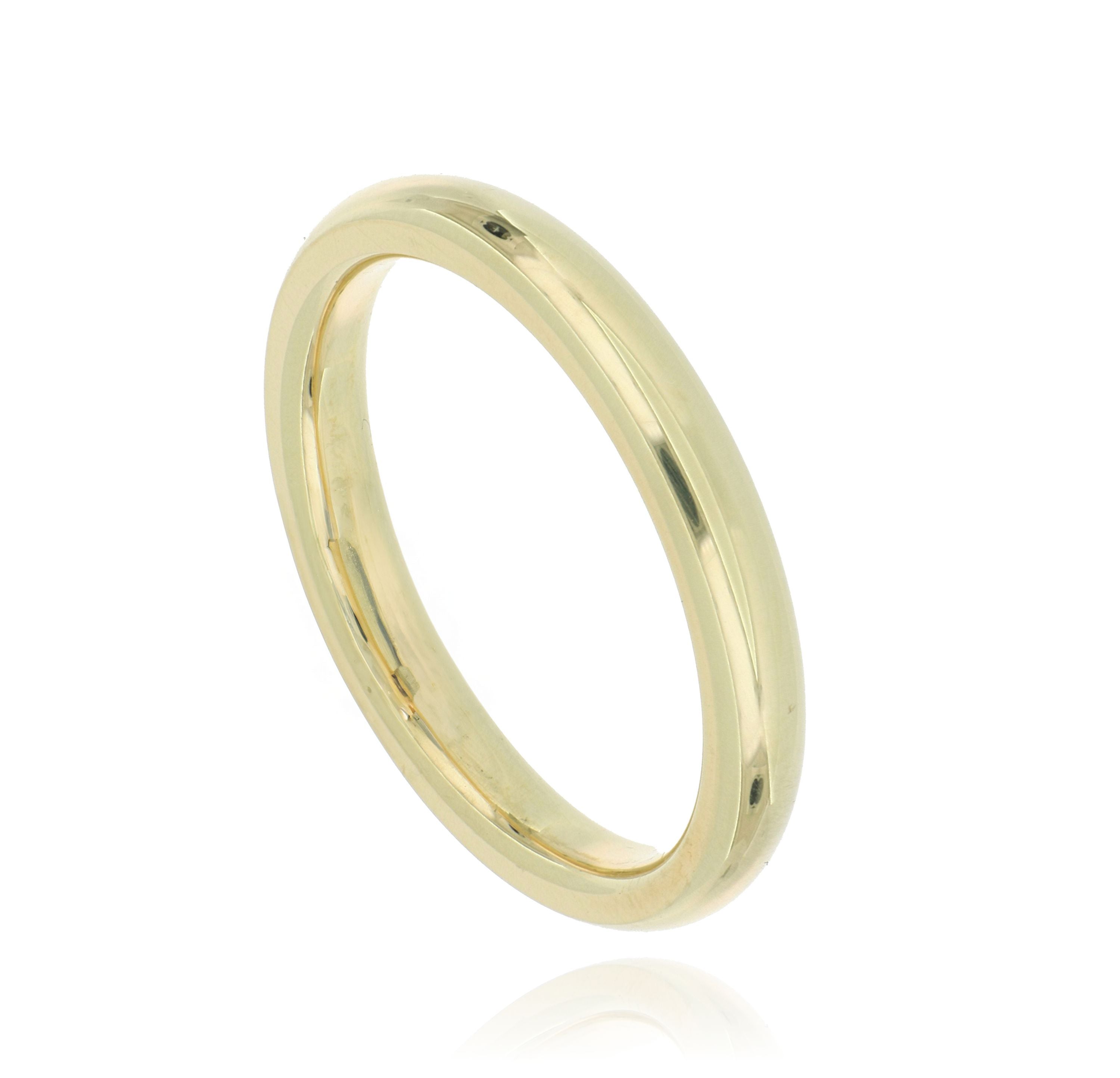 18k Yellow Gold Men's Half Round Wedding Band - Charles Koll Jewelers