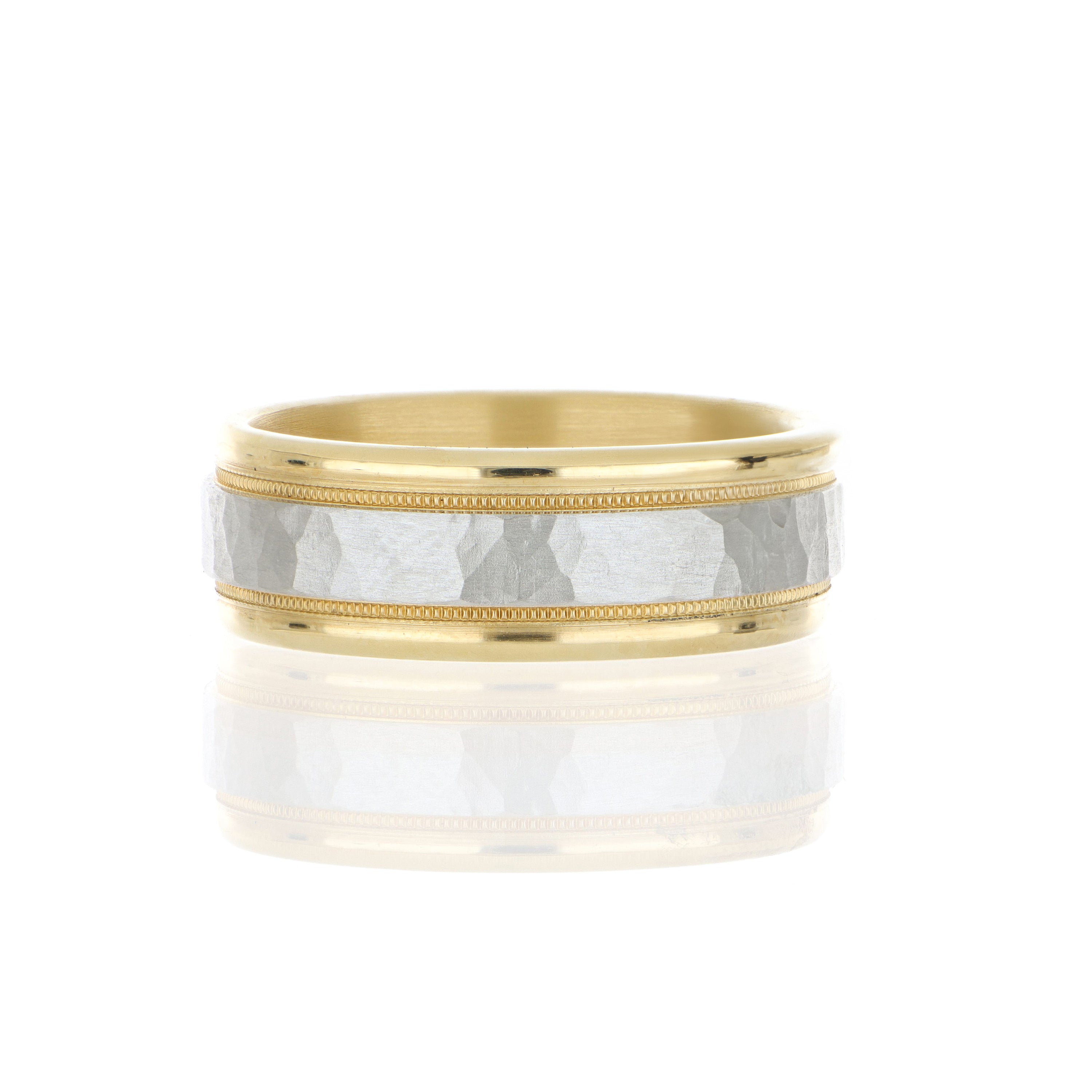 18k Yellow Gold and Platinum Men's Wedding Band