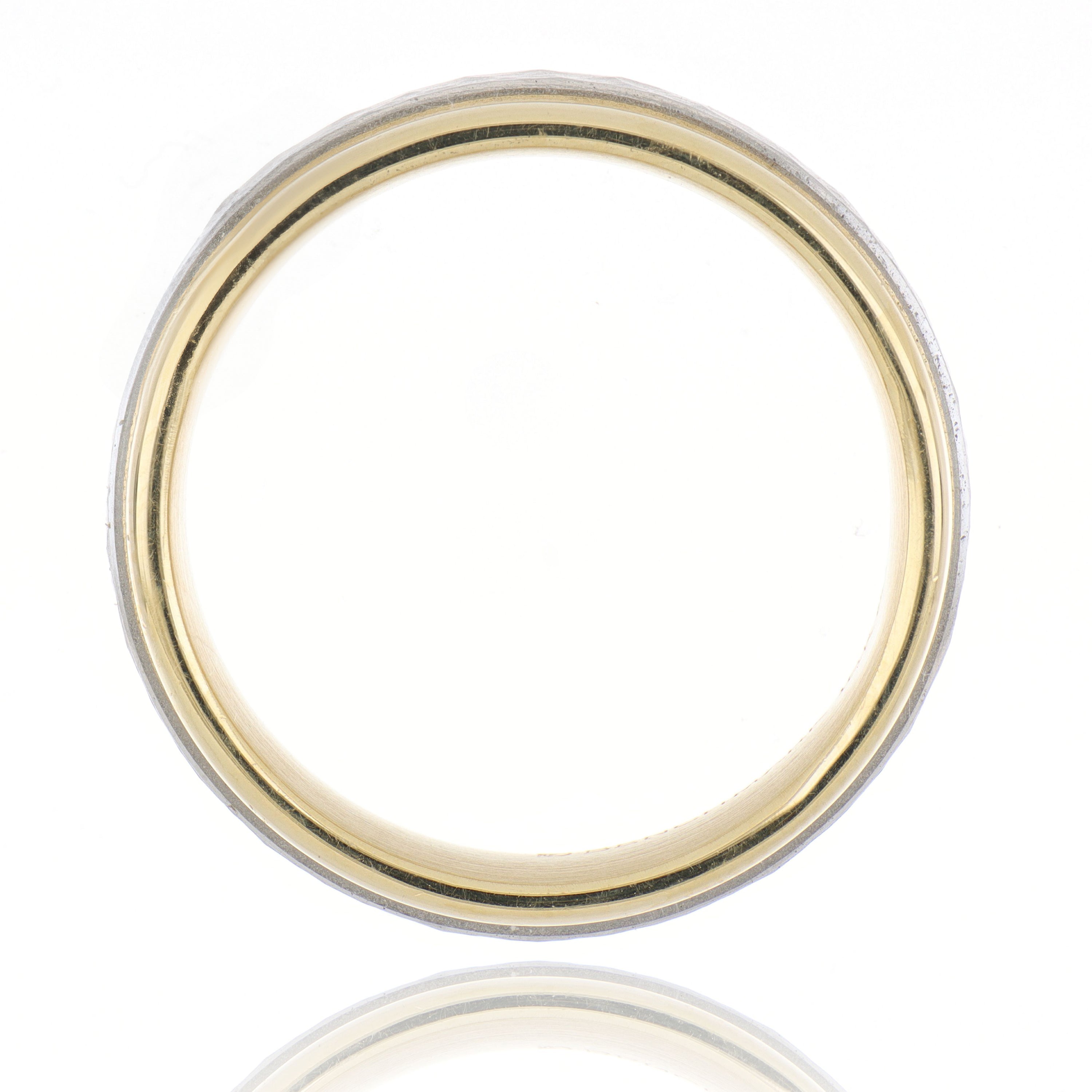 18k Yellow Gold and Platinum Men's Wedding Band - Charles Koll Jewelers