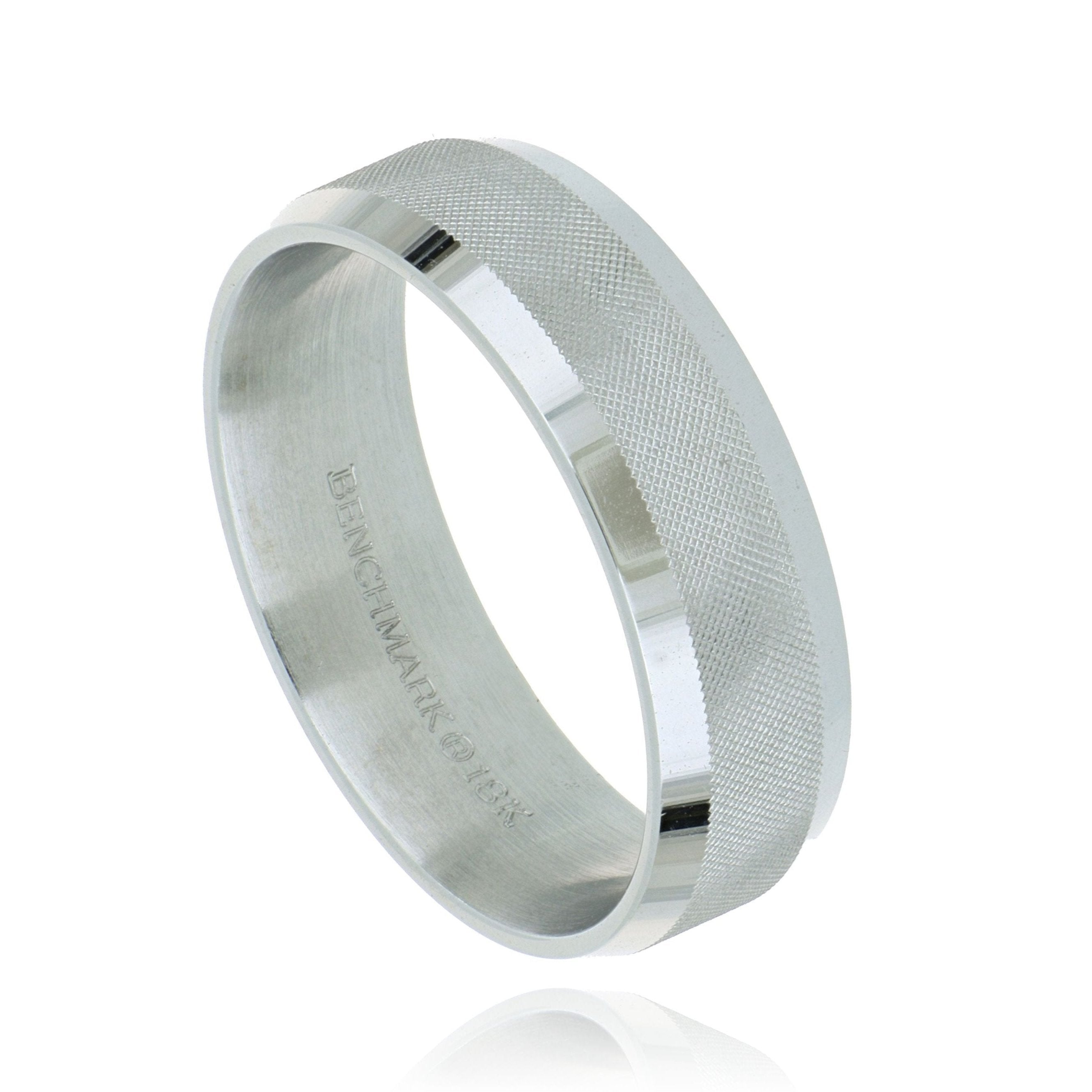 18k White Gold Men's Wedding Band - Charles Koll Jewelers