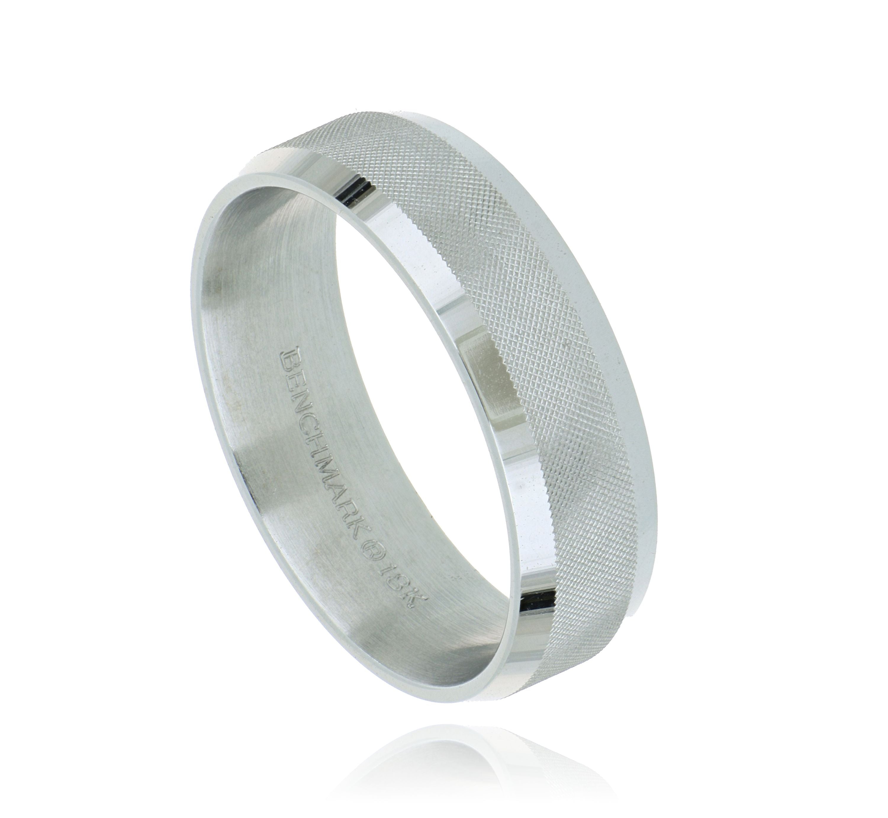 18k White Gold Men's Wedding Band - Charles Koll Jewelers