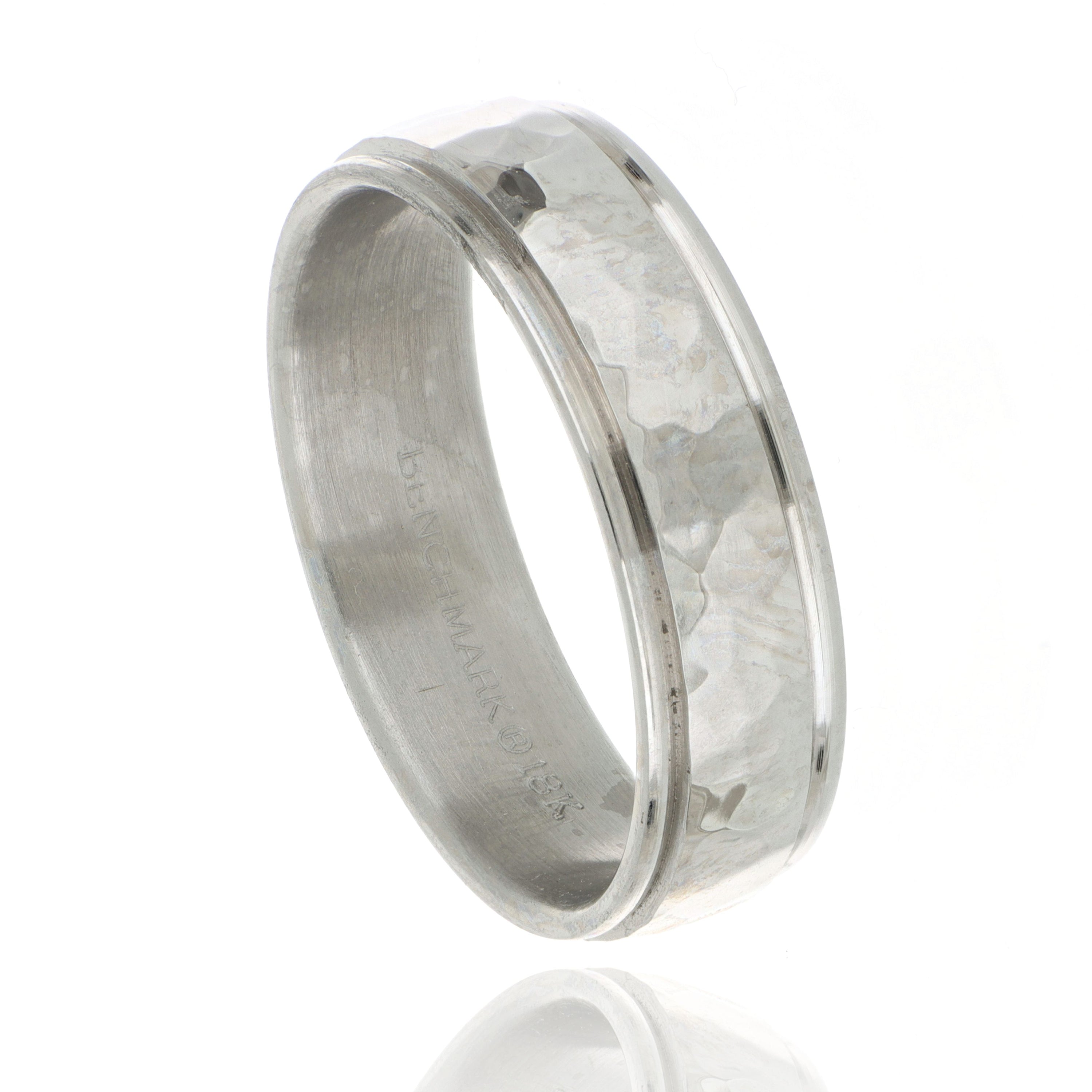 18k White Gold Men's Wedding Band - Charles Koll Jewelers