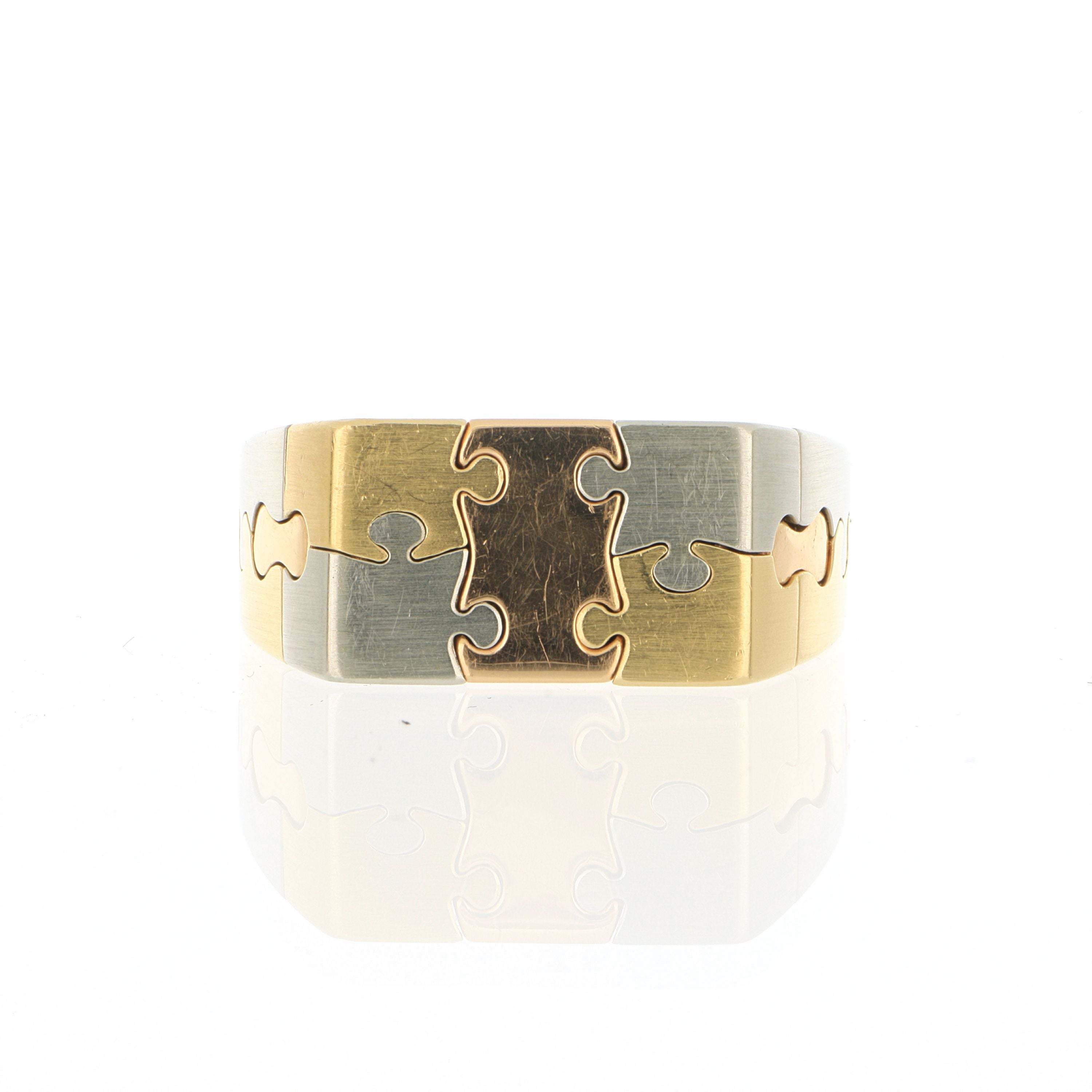 18k & 19k Yellow, White and Rose Gold Custom Working Puzzle Ring