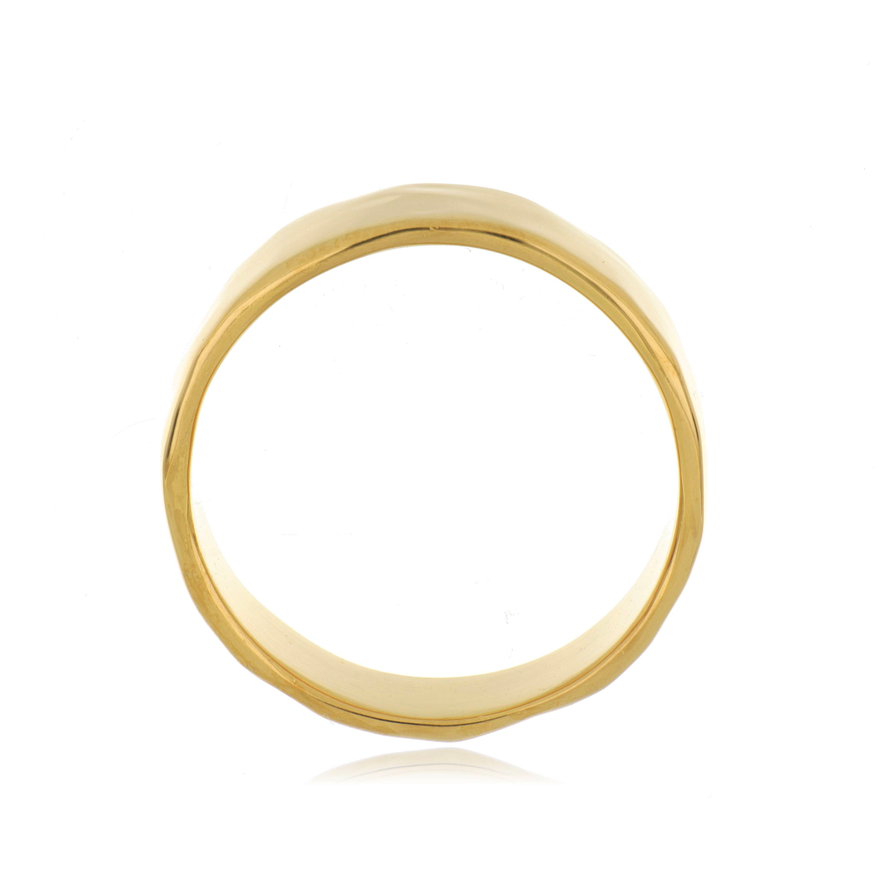 22k Yellow Gold Abstract Men's Wedding Band