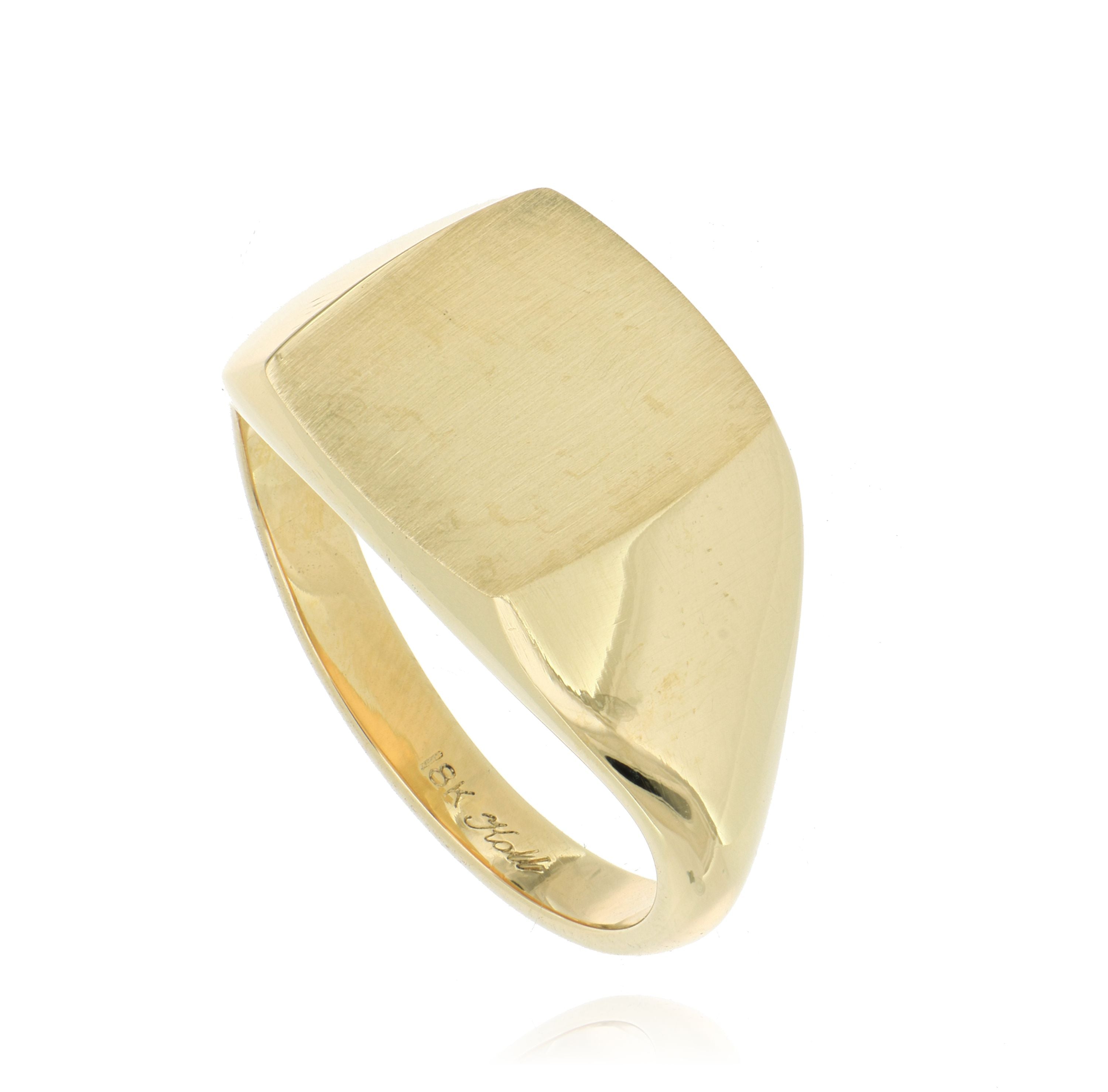 18k Yellow Gold Men's Engravable Wedding Band