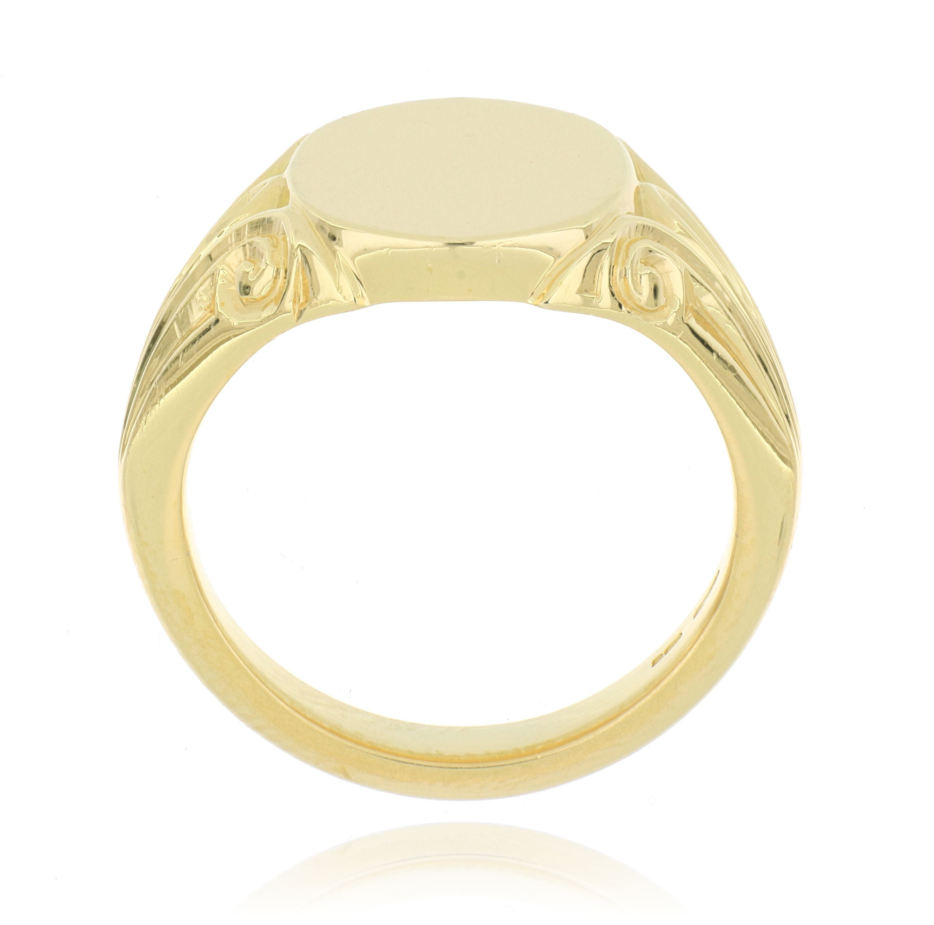 18k Yellow Gold Die Struck Men's Fashion Ring - Charles Koll Jewelers