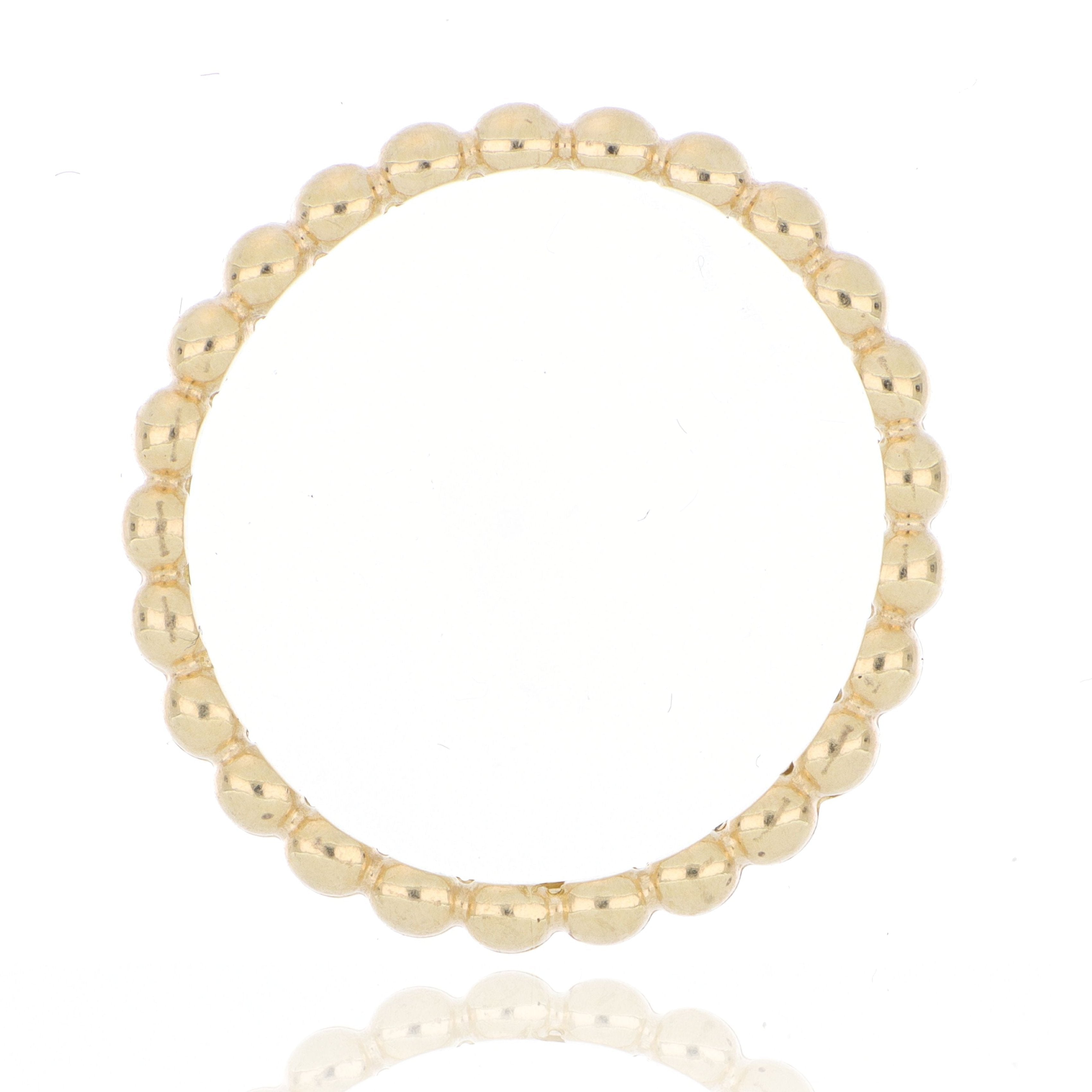 18k Yellow Gold Beaded Stackable Ring - Charles Koll Jewelers