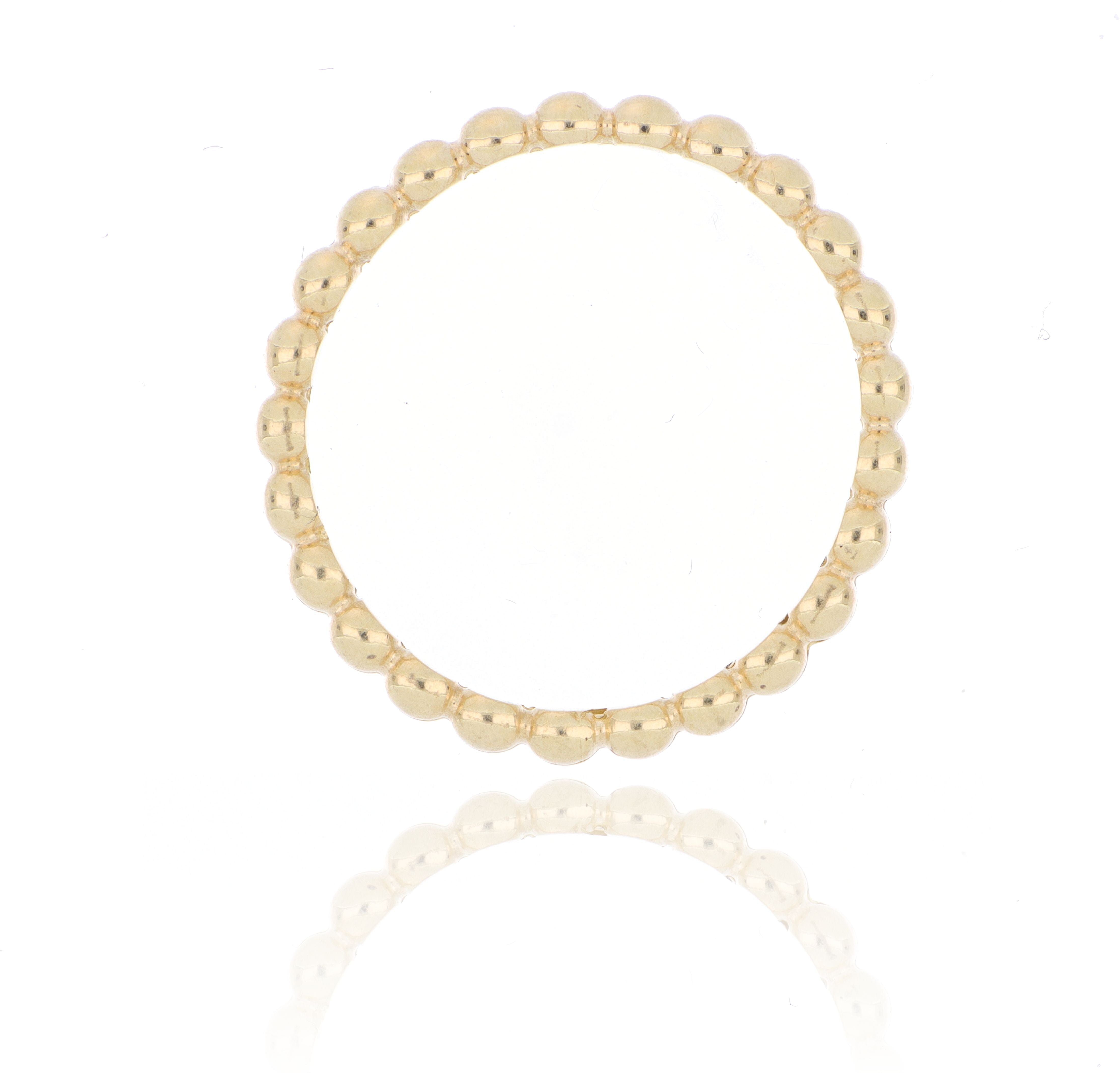 18k Yellow Gold Beaded Stackable Ring - Charles Koll Jewelers