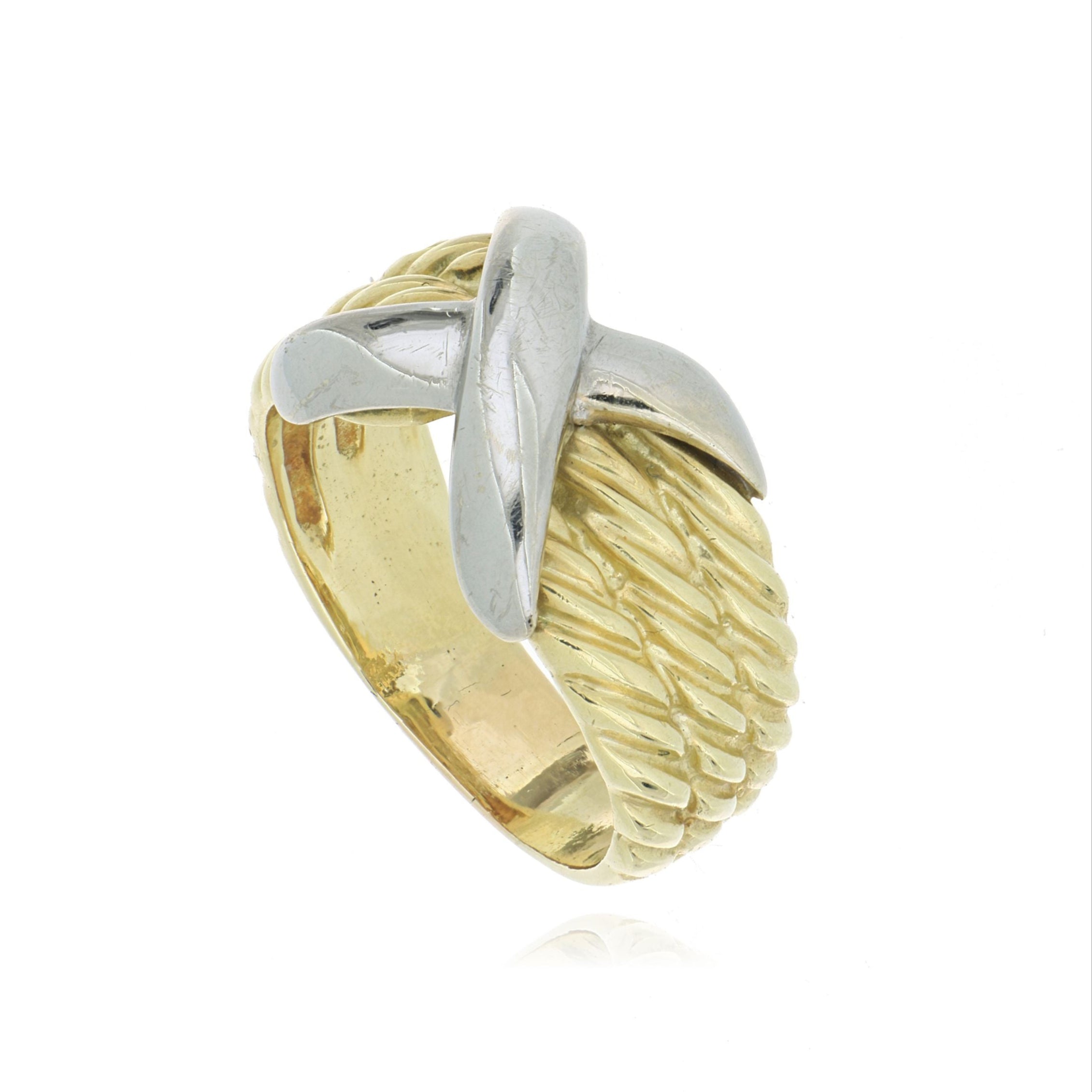 14k Two-Tone Vintage David Yurman Cable Classics X Crossover Ring