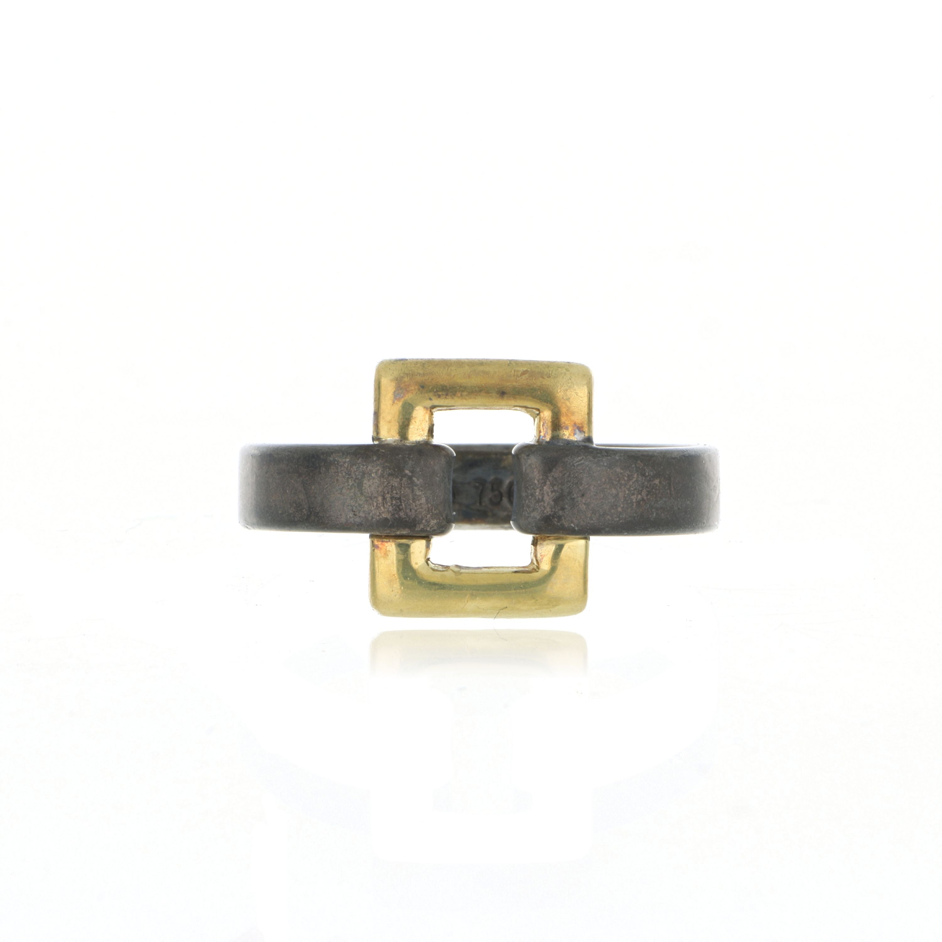 Tiffany & Co. 18k Yellow Gold and Oxidized Silver Ring