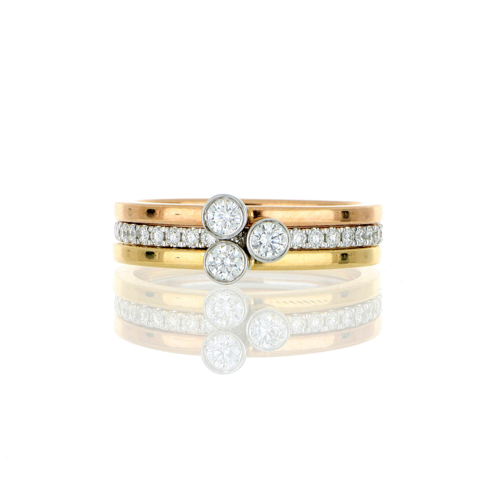 Stacking Solitaire Rings 18k 3 Tone Stackable Solitaire Rings