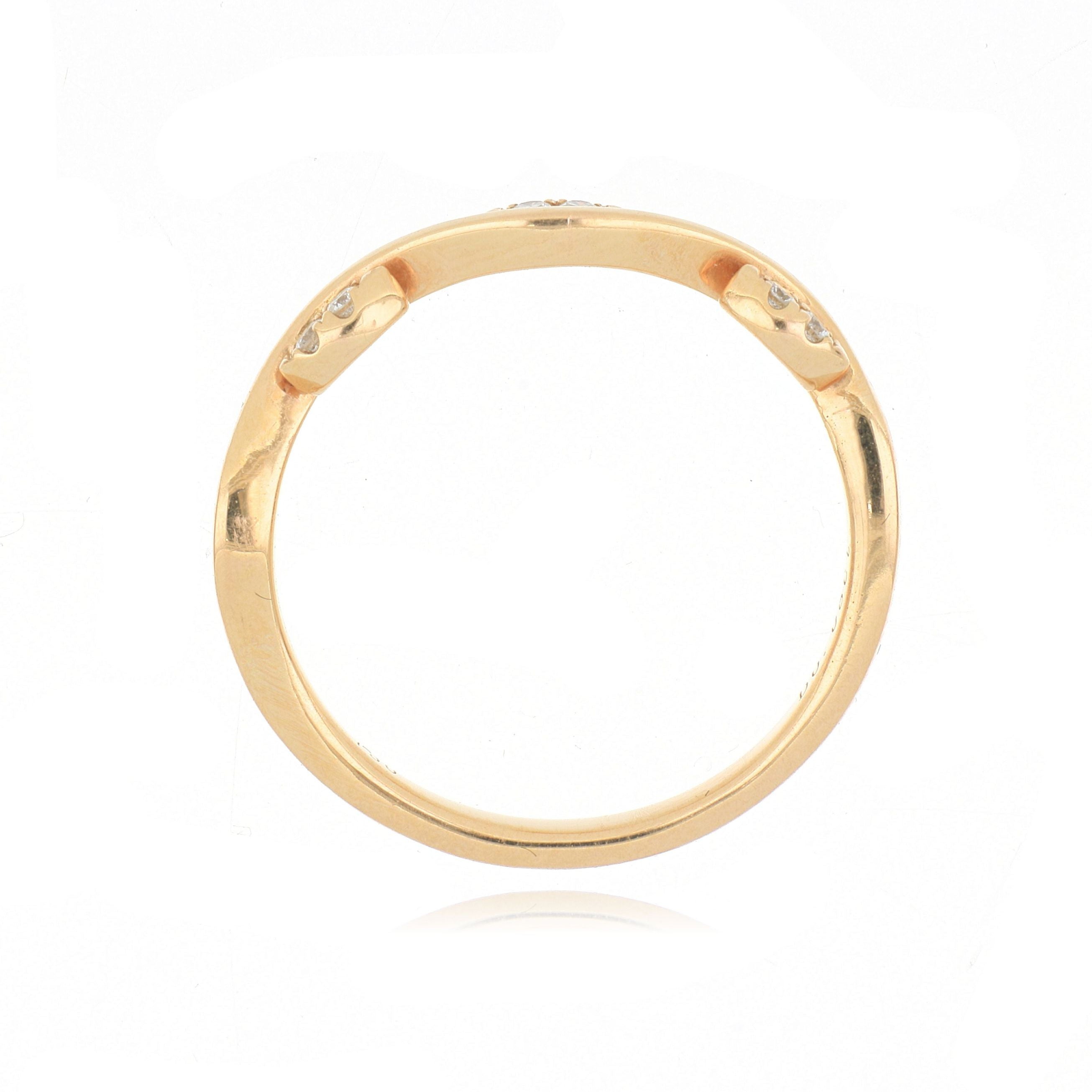18k Rose Gold Diamond Accented Vine Band