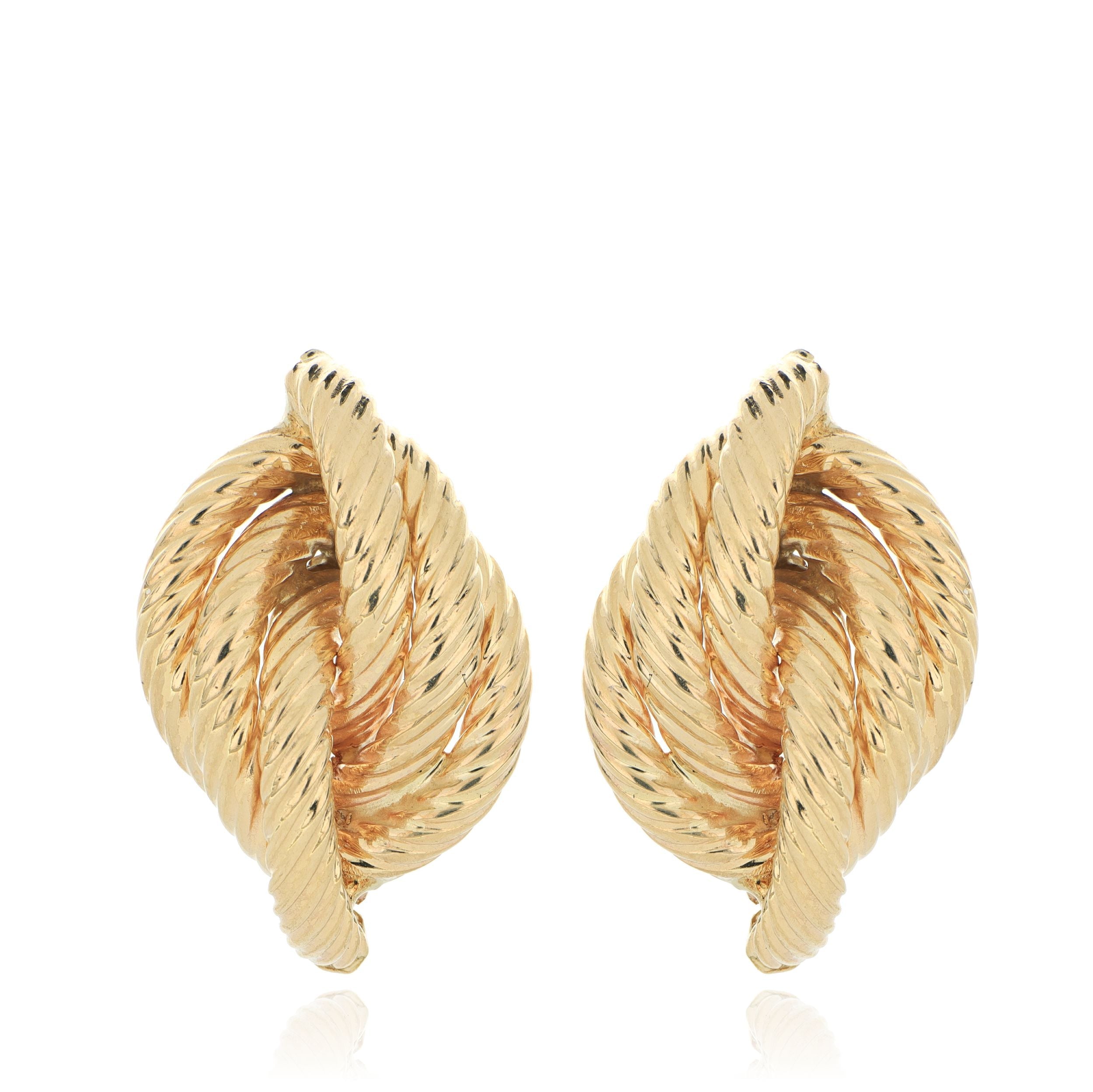 14k Yellow Gold Twisted Fashion Studs - Charles Koll Jewelers