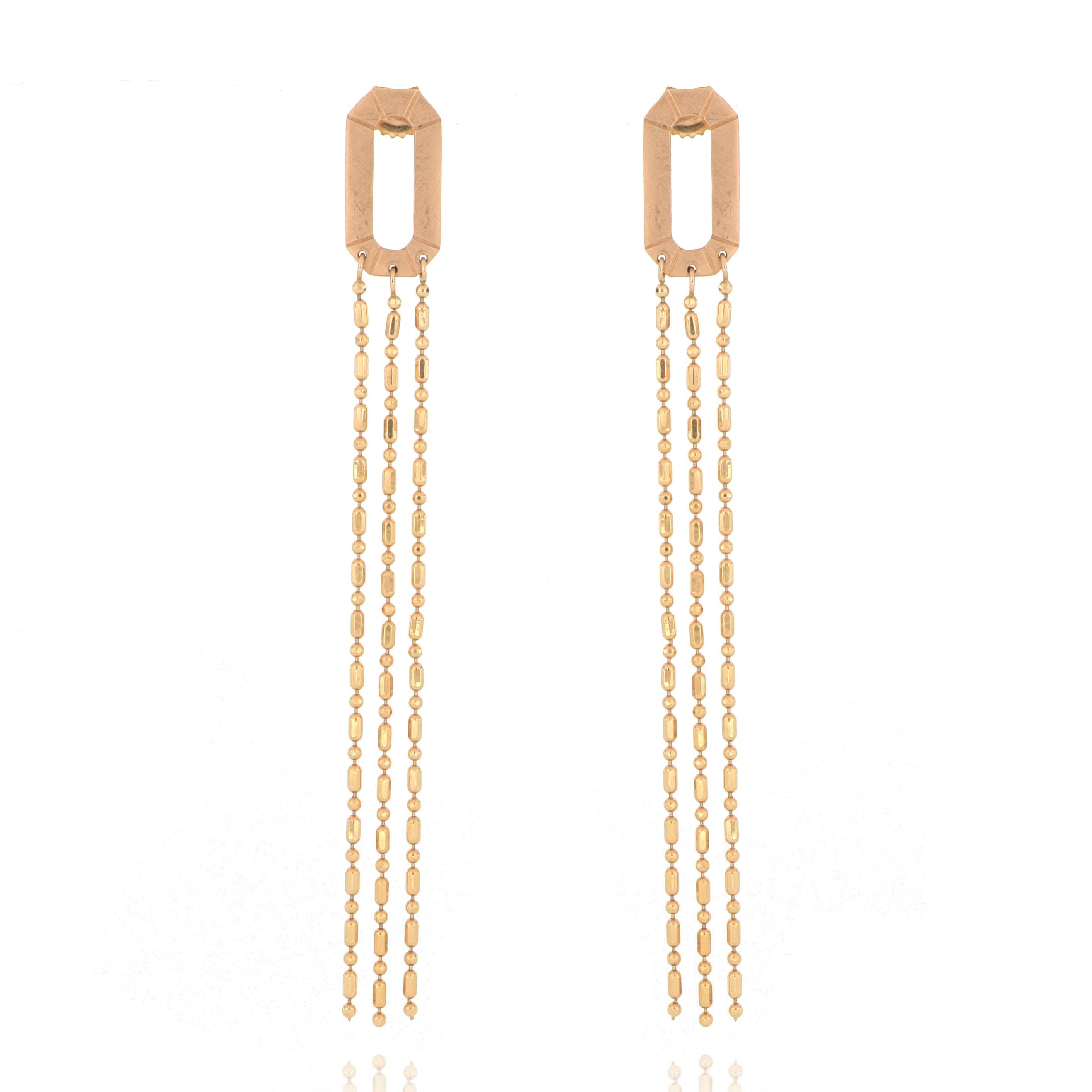 14k Rose Gold Drop Earrings