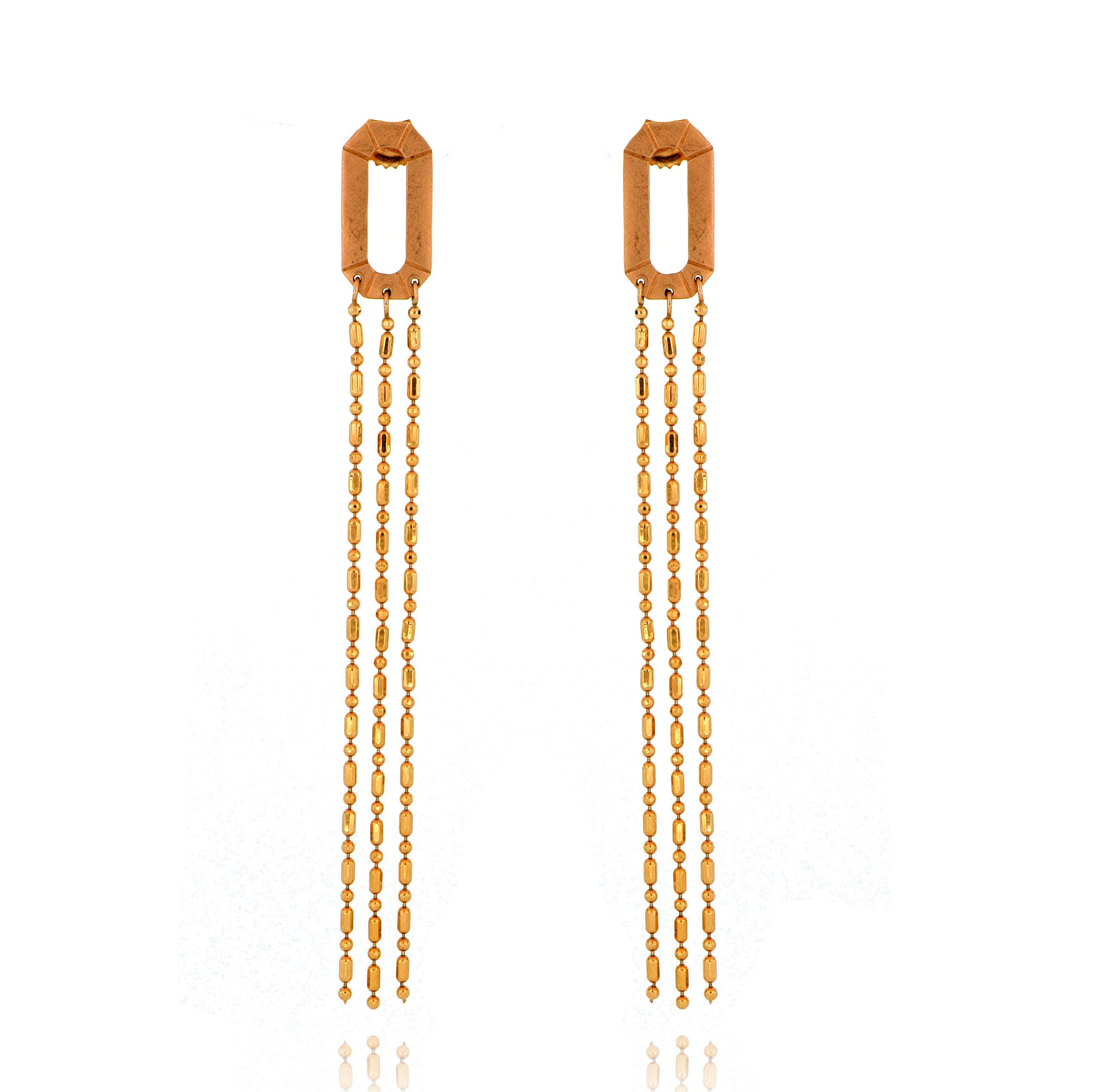 14k Rose Gold Drop Earrings