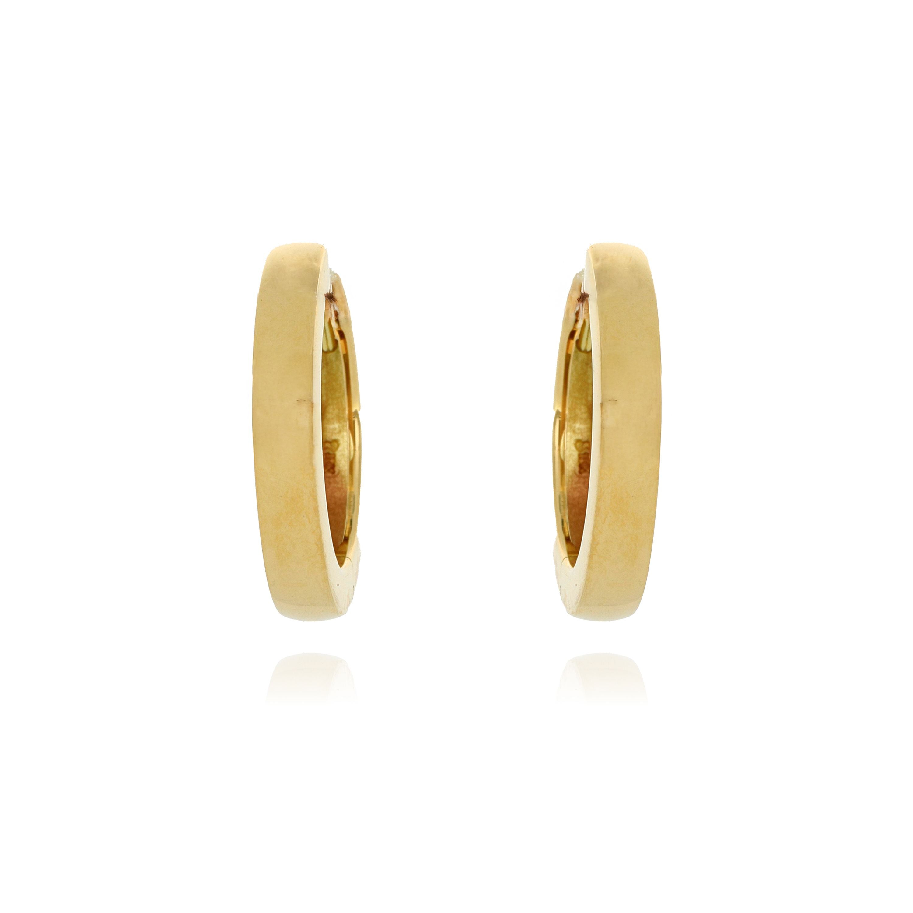 18k Yellow Gold Huggies