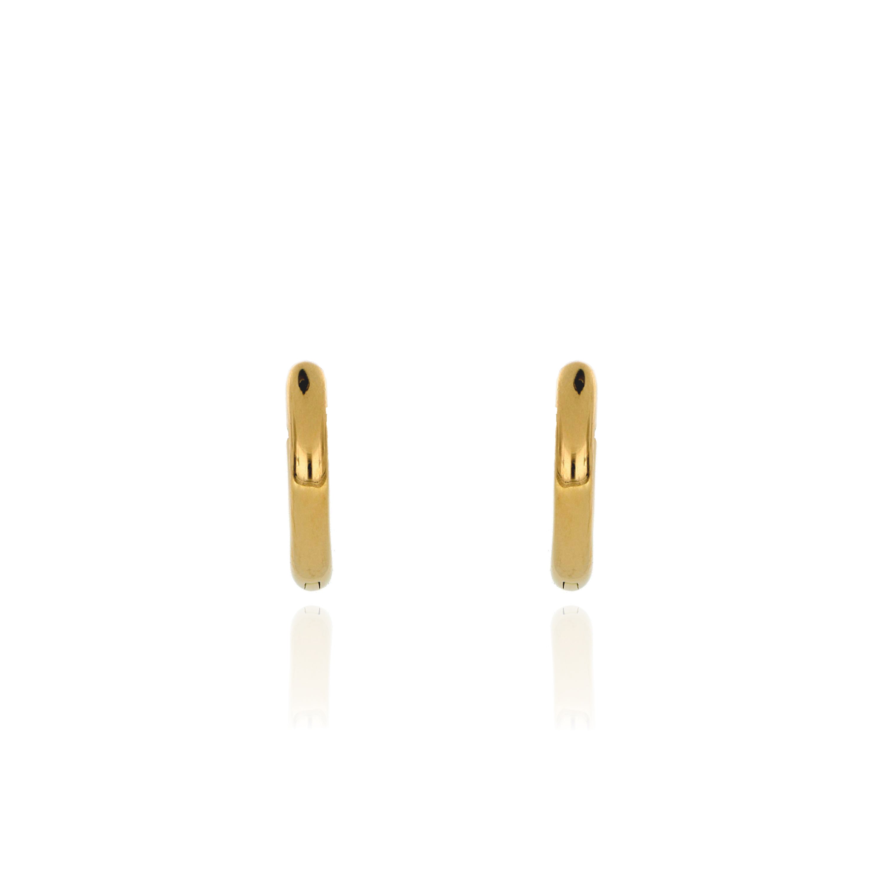 18k Yellow Gold Mini Huggie Earrings - Charles Koll Jewelers