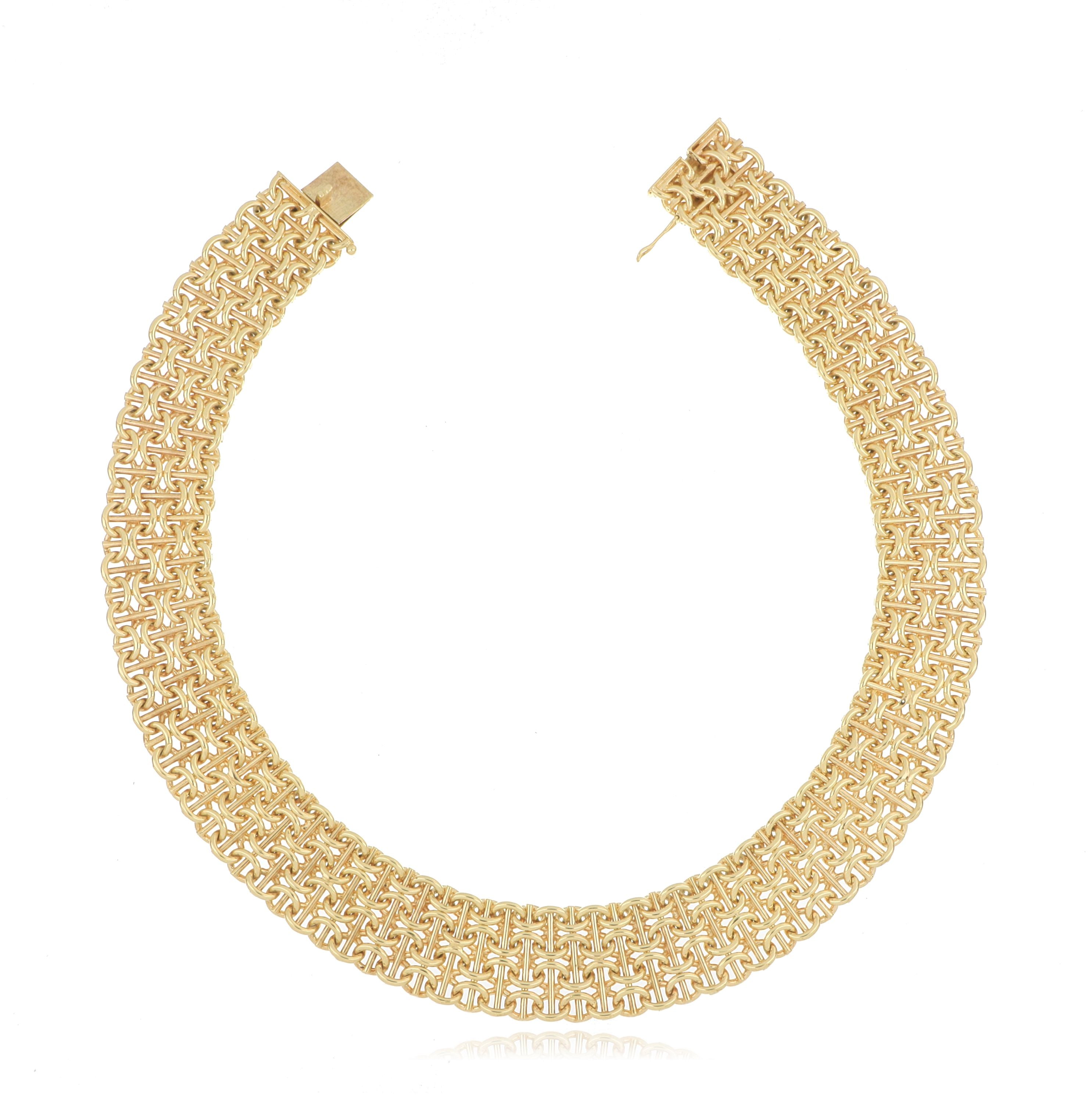 14k Yellow Gold Woven Choker