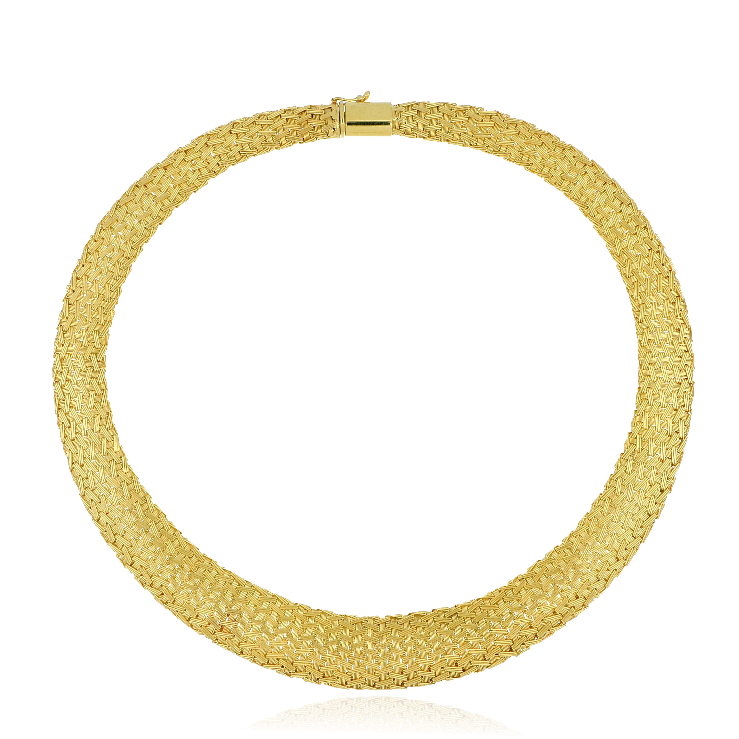 14k Yellow Gold Woven Mesh Necklace