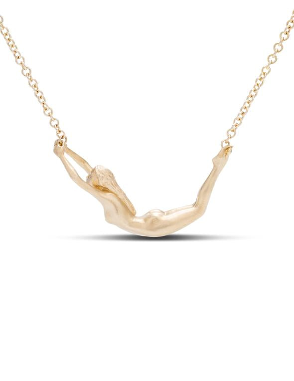 18k Yellow Gold Custom Trapeze Necklace