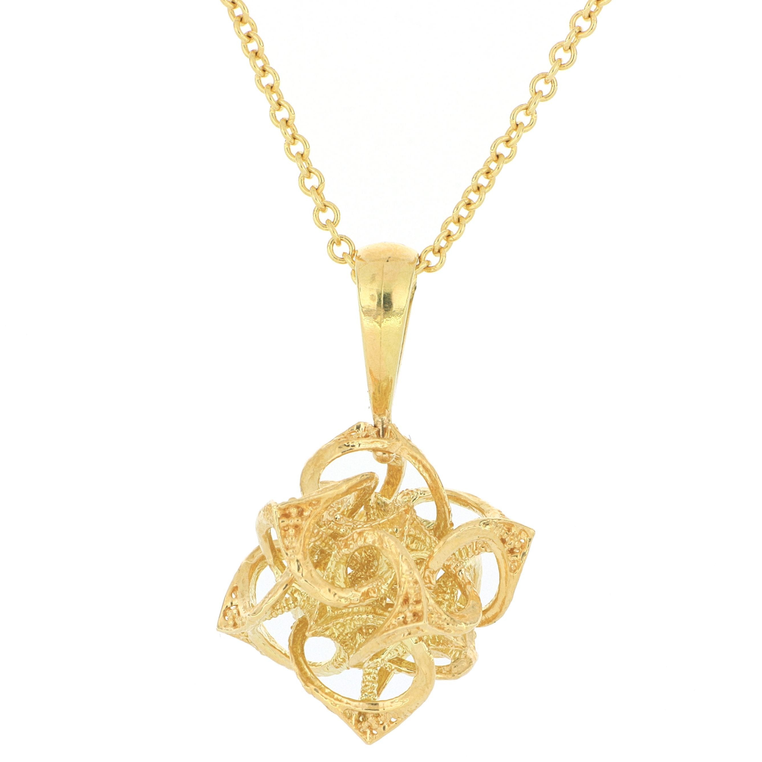 18k Yellow Gold Custom Metatron Necklace