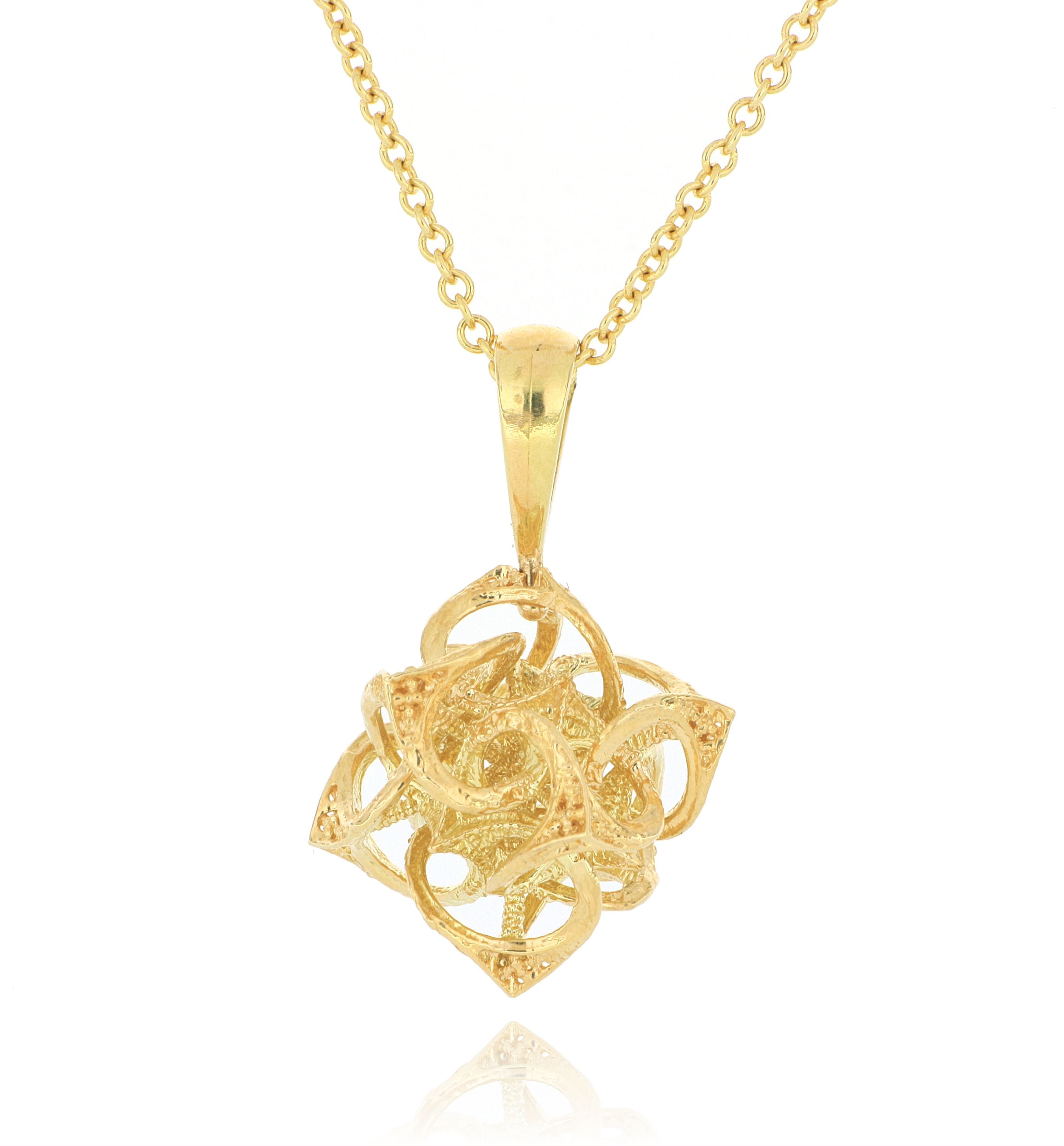 18k Yellow Gold Custom Metatron Necklace