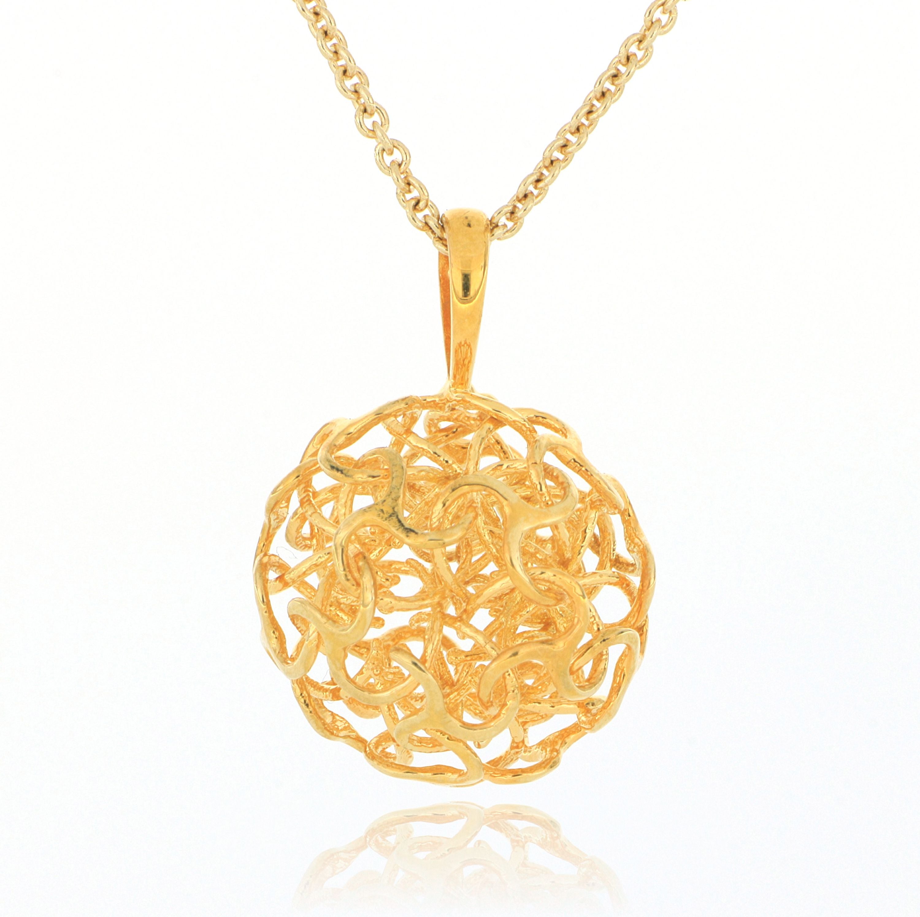 18k Yellow Gold Custom Metatron Pendant