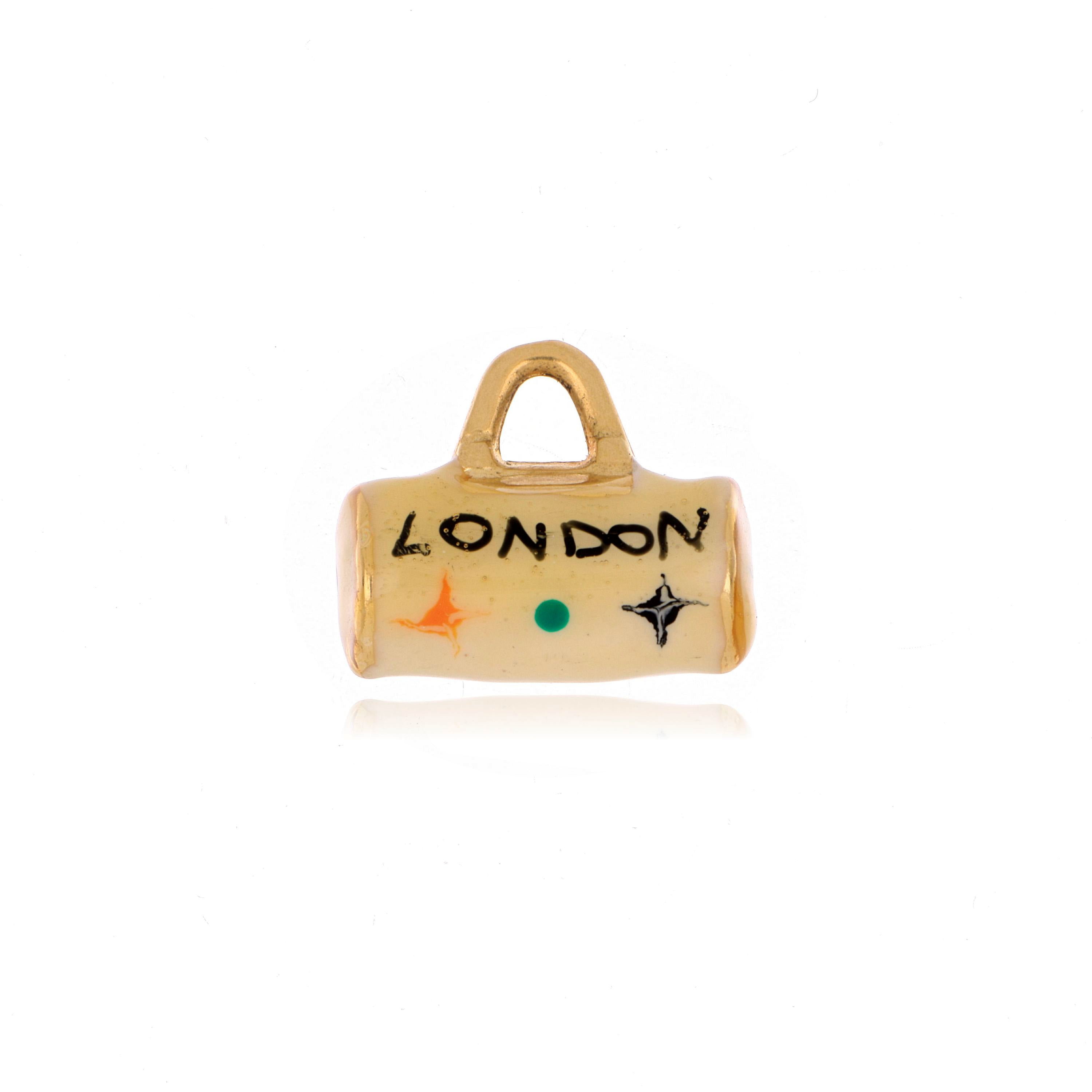 14k Yellow Gold London Bag Charm