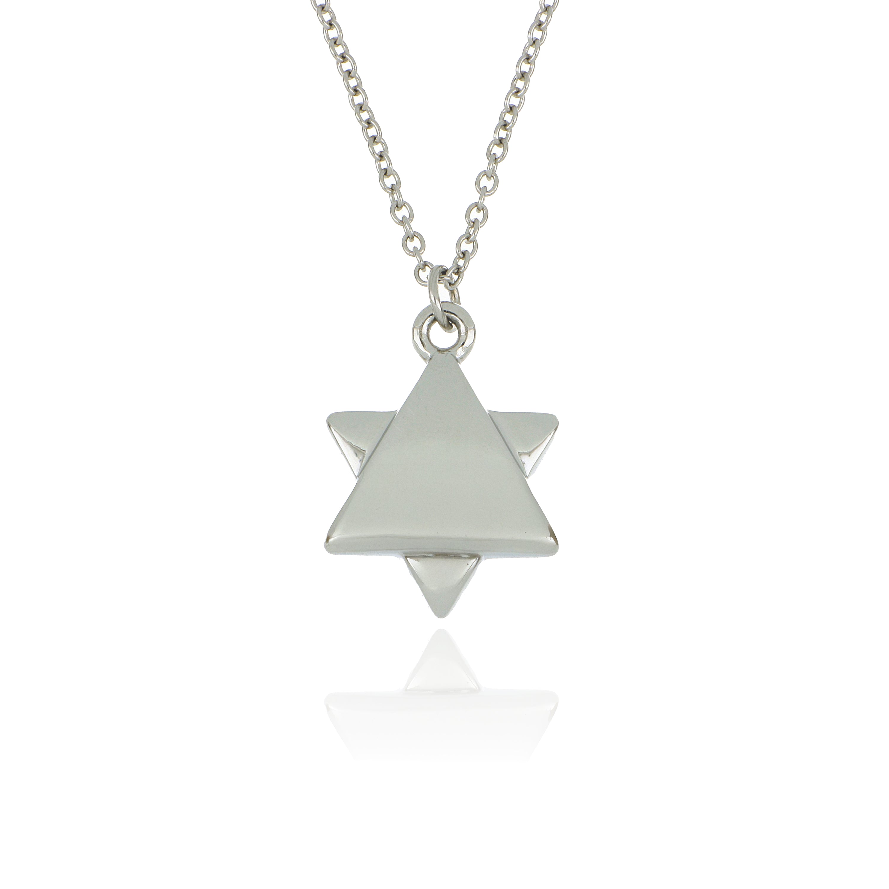 Platinum Modern Star of David Pendant