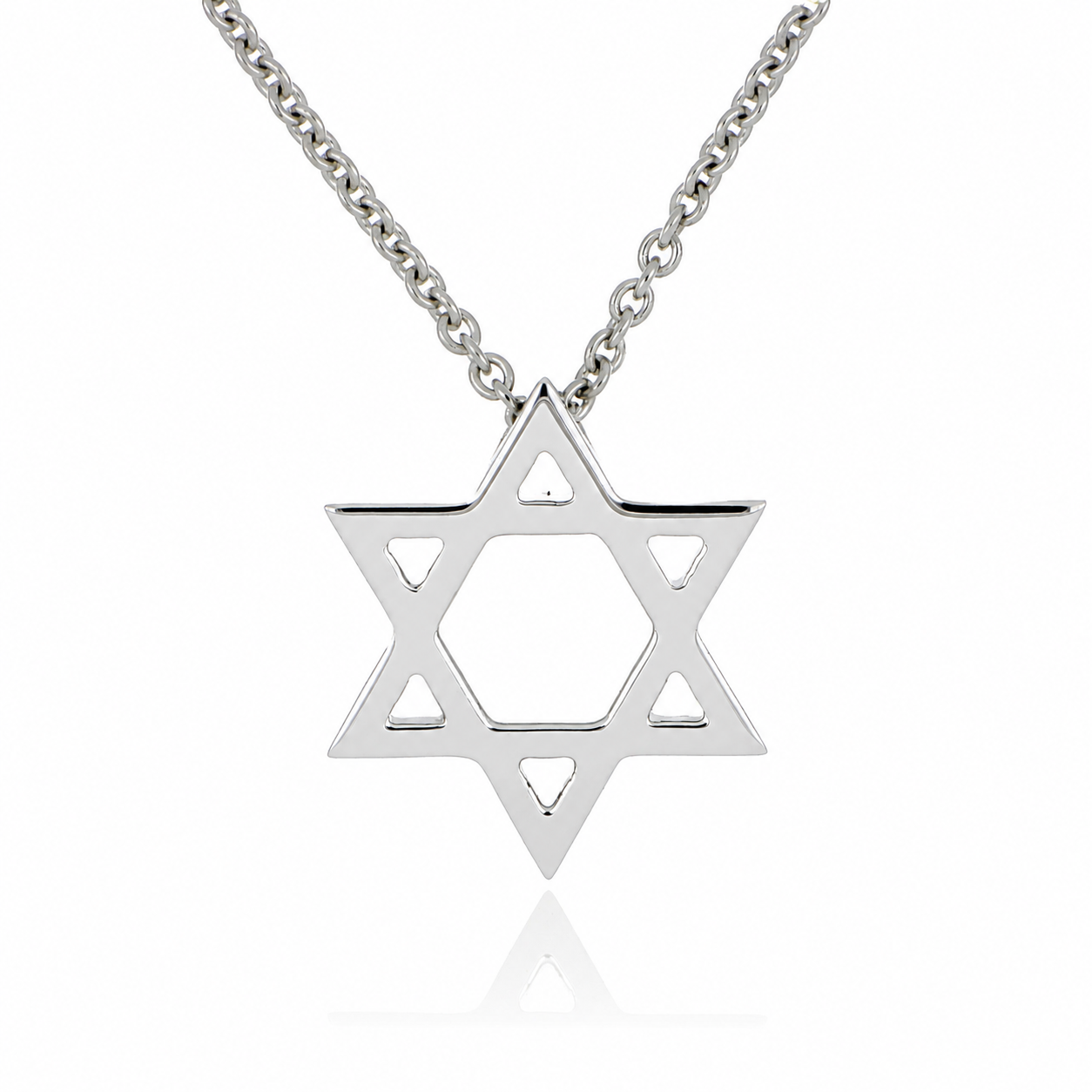 Platinum Star of David Pendant
