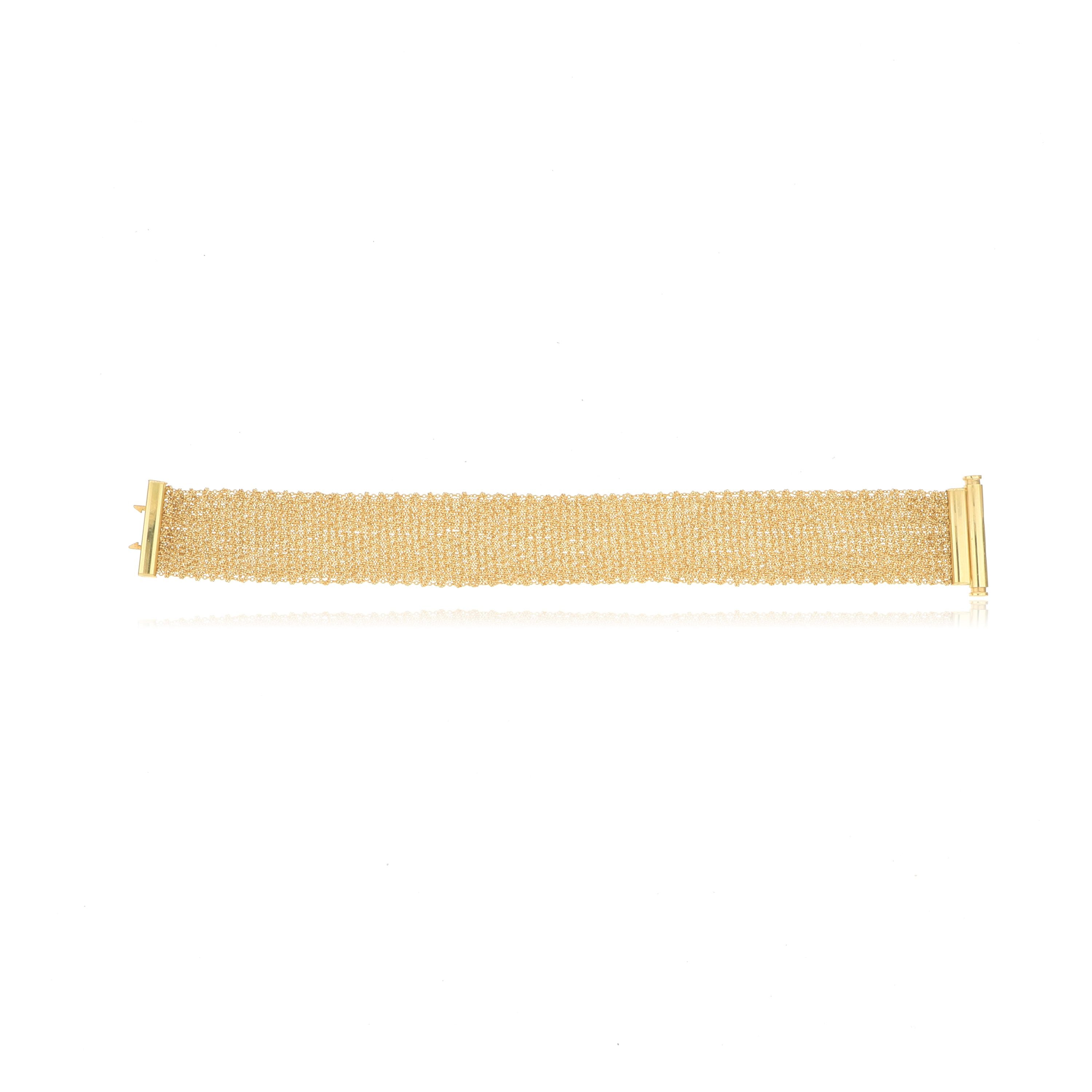 18k Yellow Gold Mesh Scarf Bracelet