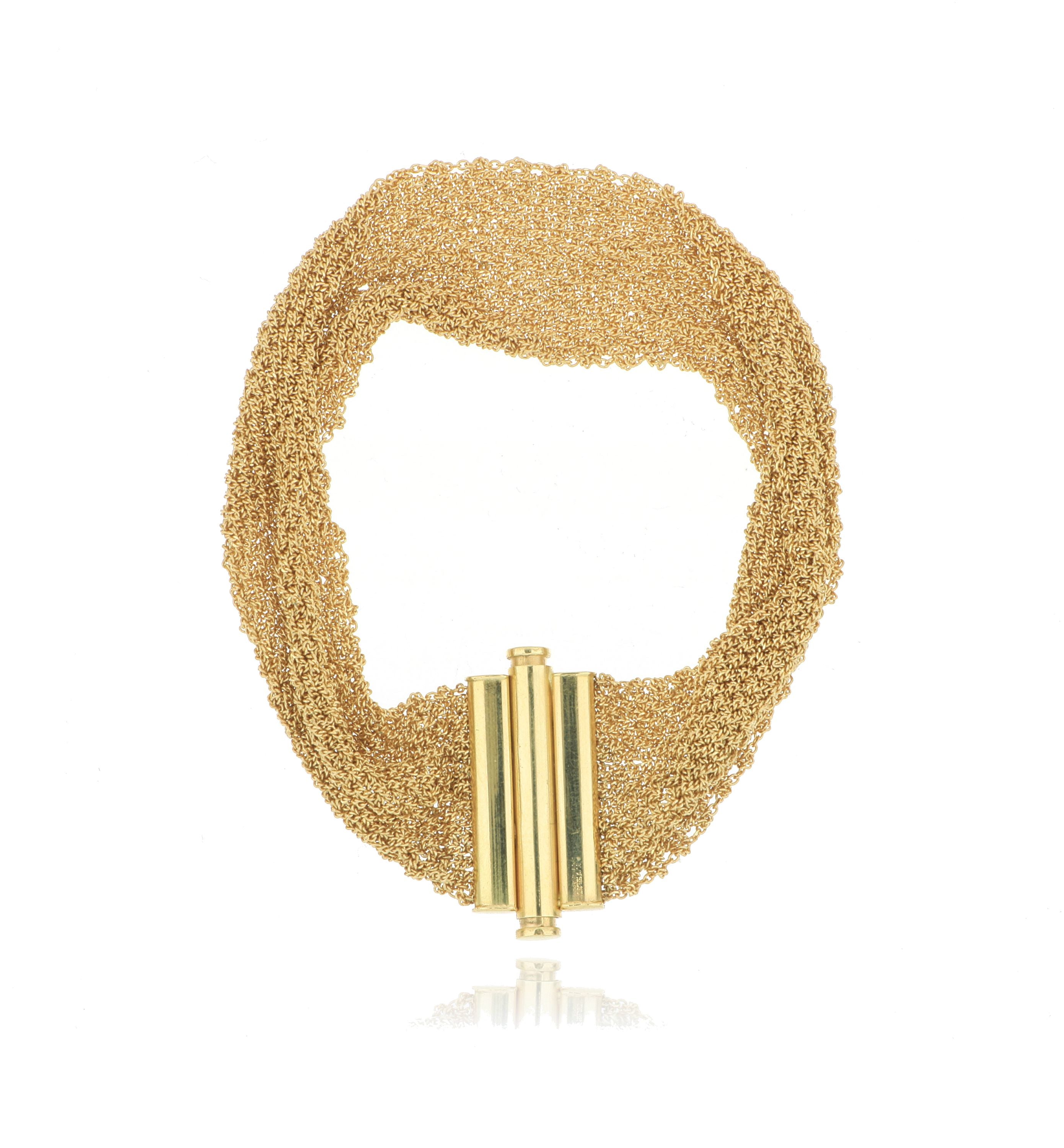 18k Yellow Gold Mesh Scarf Bracelet