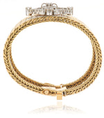 Vintage 18k Yellow Gold Diamond Engraved Bracelet