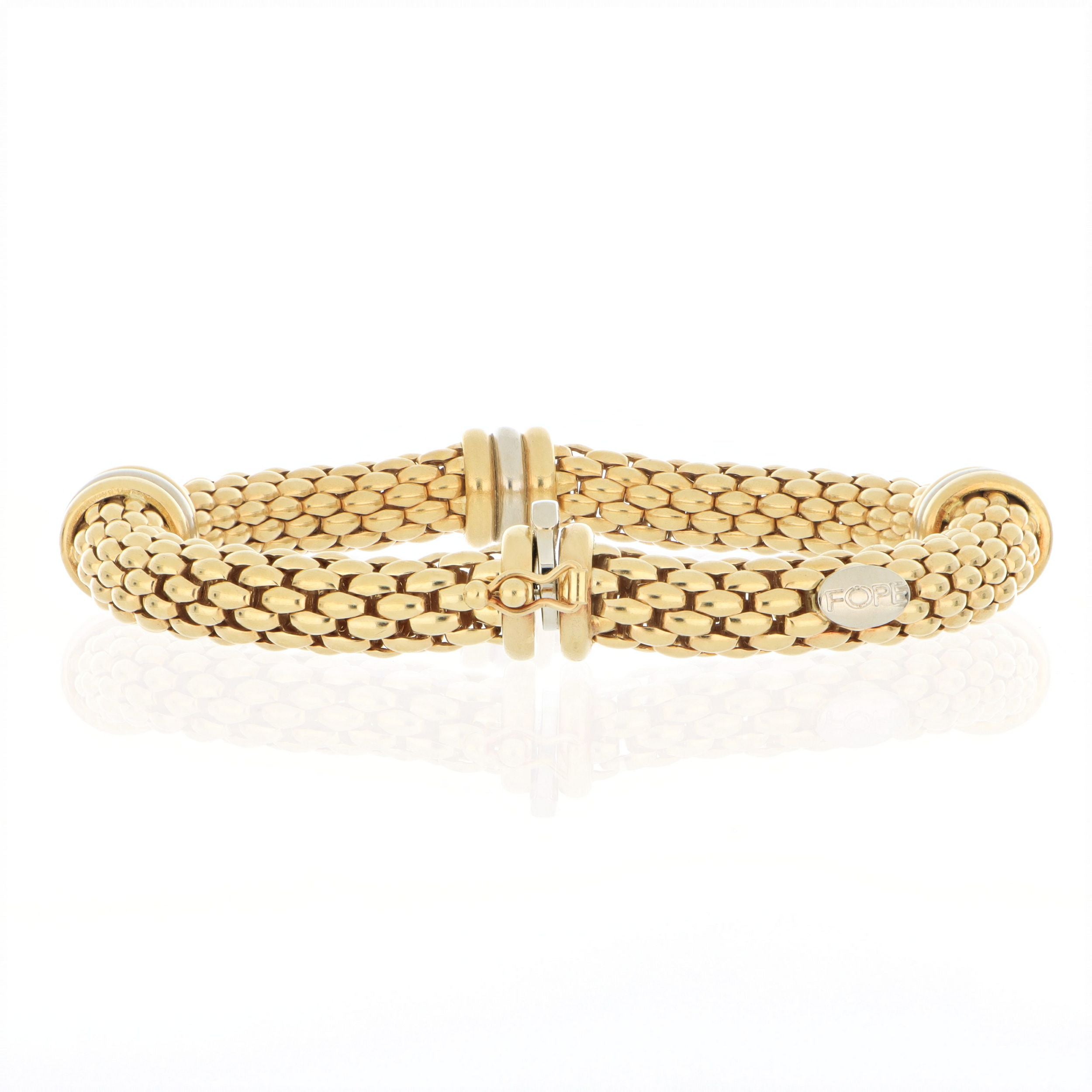 18k Two-tone Flexible Bracelet - Charles Koll Jewelers