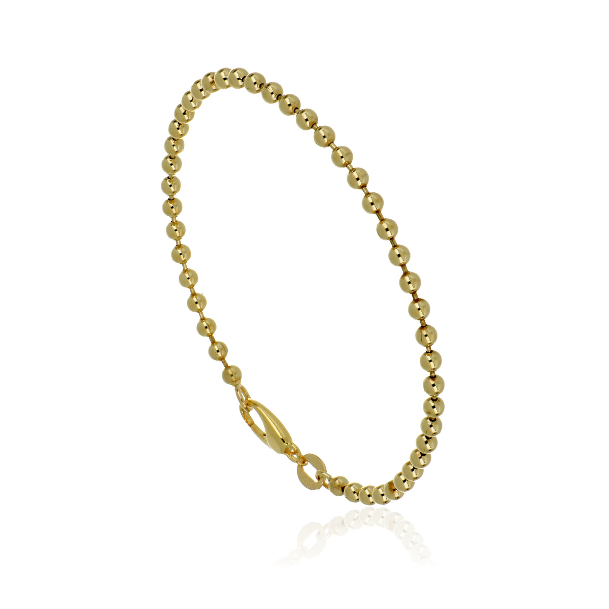 14k Yellow Gold Tiny Ball Bracelet - Charles Koll Jewelers