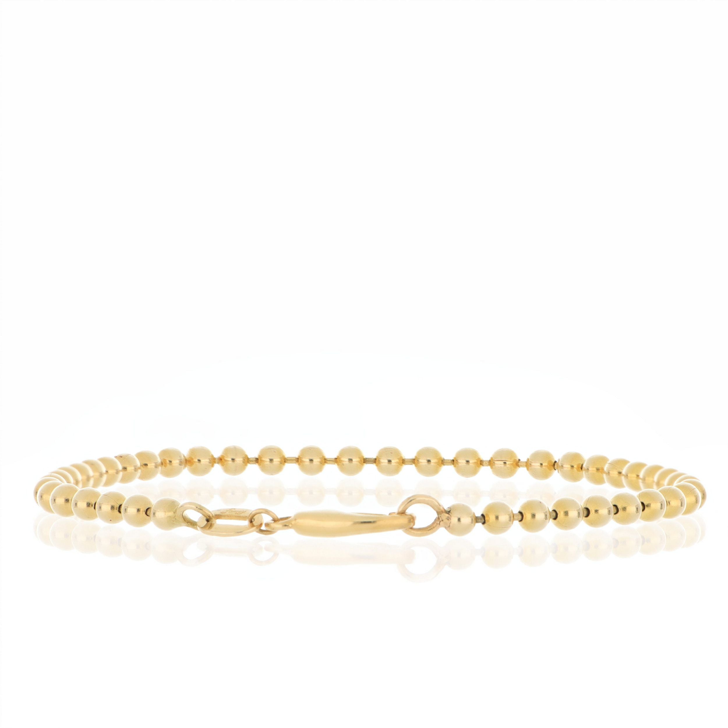 14k Yellow Gold Tiny Ball Bracelet