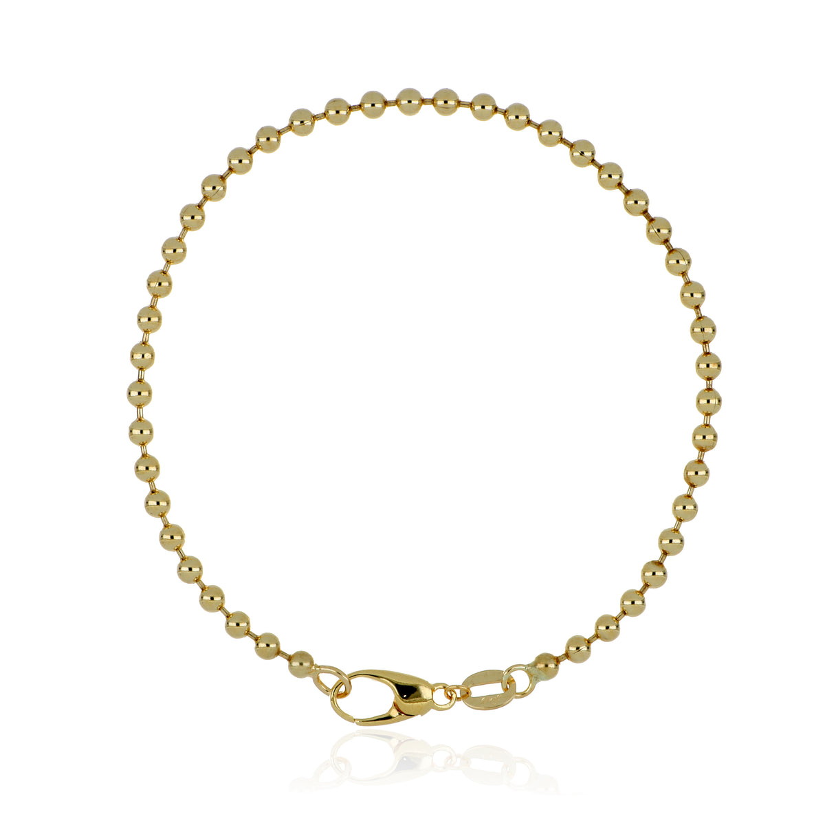 14k Yellow Gold Tiny Ball Bracelet - Charles Koll Jewelers